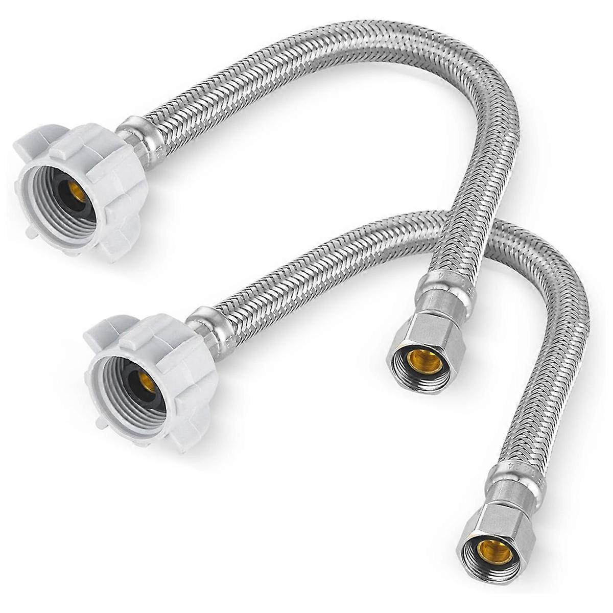 12-In Braided Toliet Hose,3/8In Comp X 7/8In Ballcock