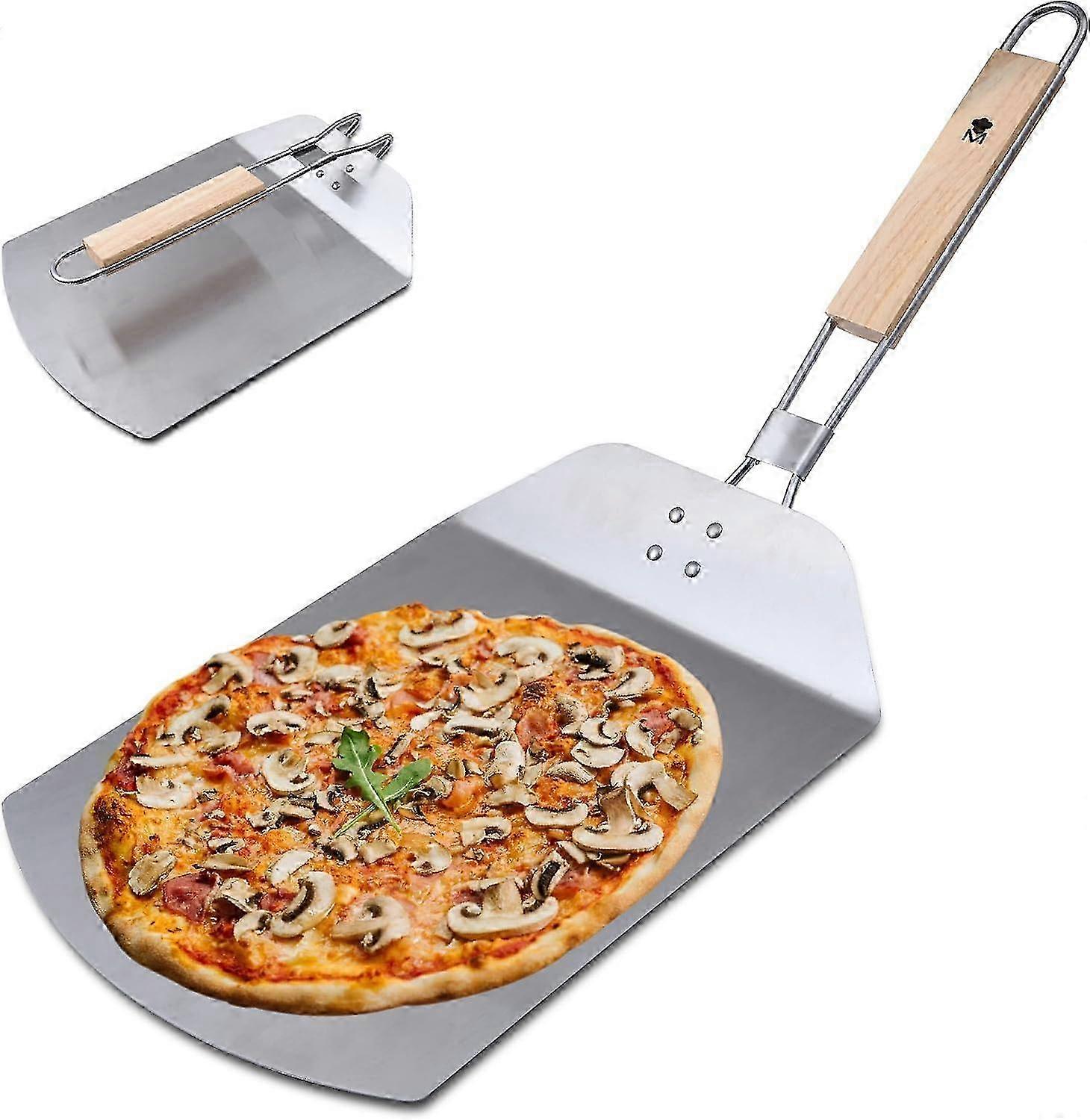 Stainless Steel Shovel | Dimensions 57 x 24 x 3.7 cm | Wood coloured rubber handle | Extract your pizzas from the oven in a firm and safe way 2025