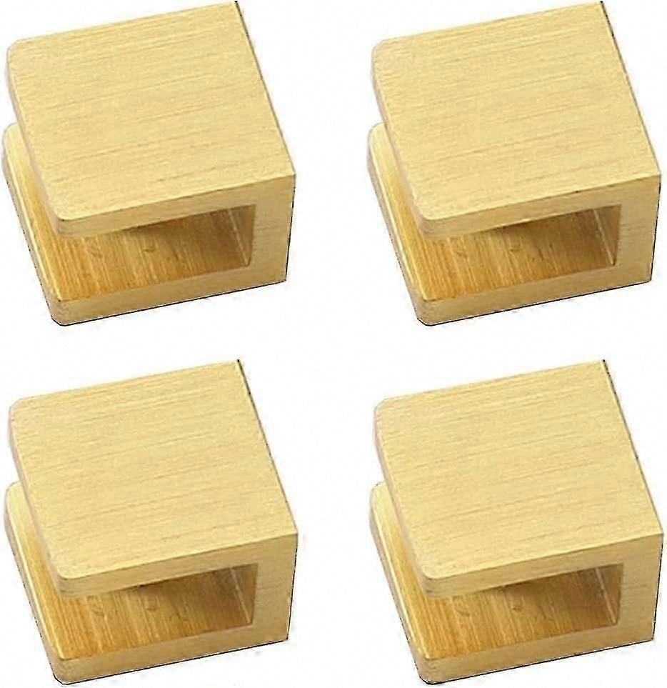 عبوة من 4 قوس رف مشبك زجاجي ذهبي ، دعم مشبك حامل بدون حفر للزجاج 8 مم -10 مم