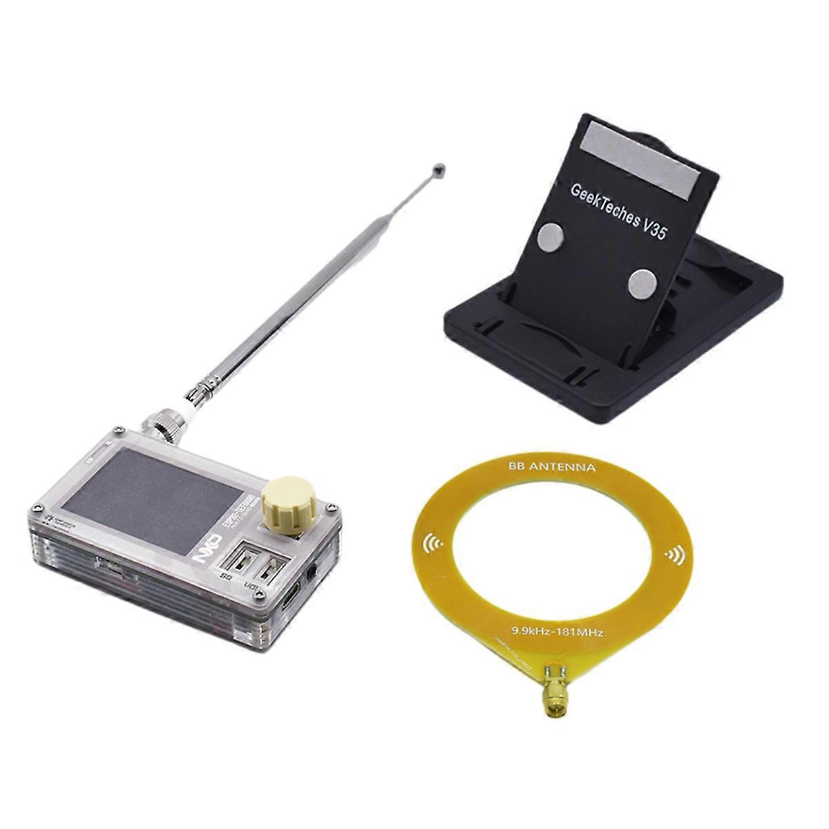 TEF6686 Full Band Radio FM/LW/MW/SW Portable Radio Rechargeable 2.0 Inch IPS Screen ESP32 Radio Yellow Antenna