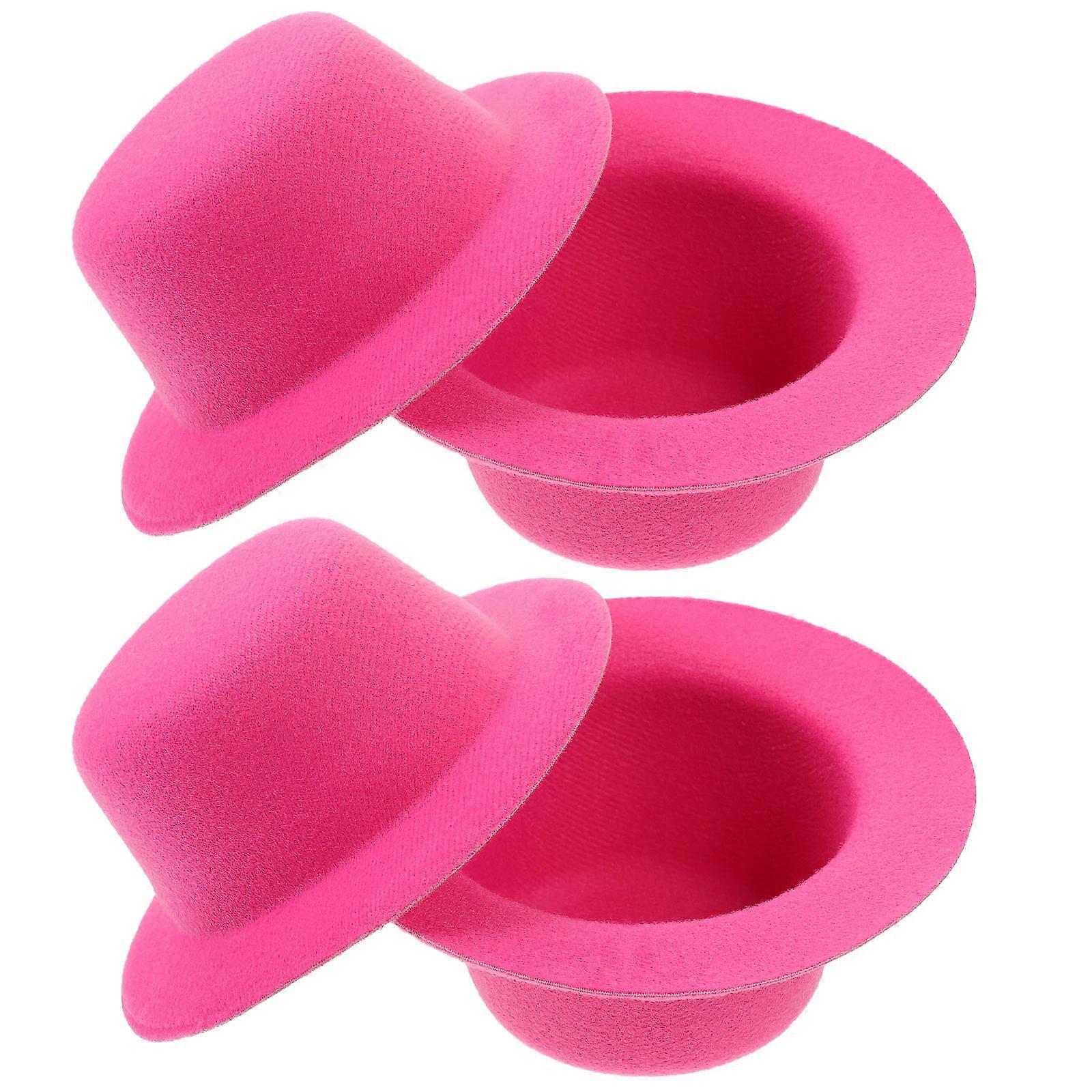 Adorable Craft Snowman Hats 4Set Designed For Women And Craft Enthusiasts Perfect For Daily Life With Stylish Mini Formal Hats In Rosy Color