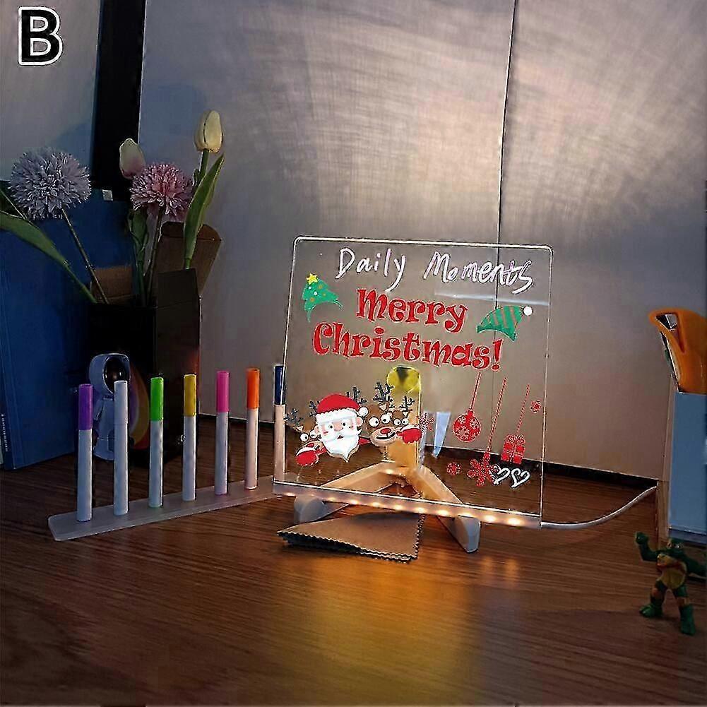 Colourful LED Message Note Board with Dry Erase Feature for UK Home Organisation