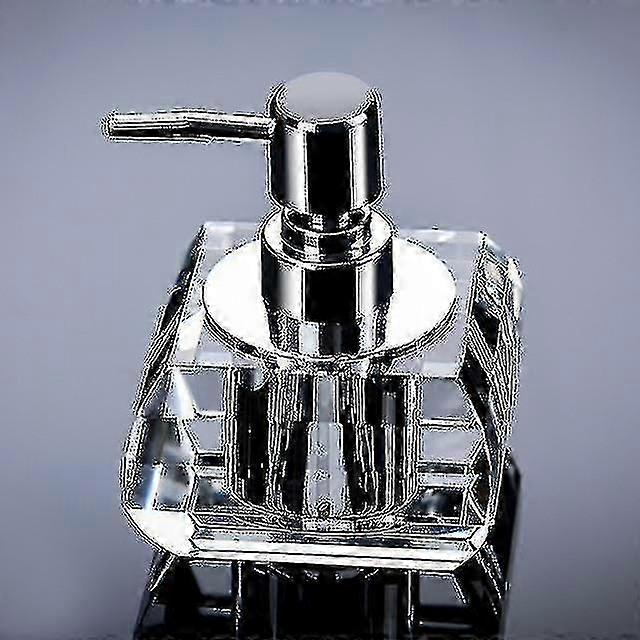 透明クリスタルガラスハンドソープボトルソープディスペンサーソープディスペンサー(多面体100ml)- KM