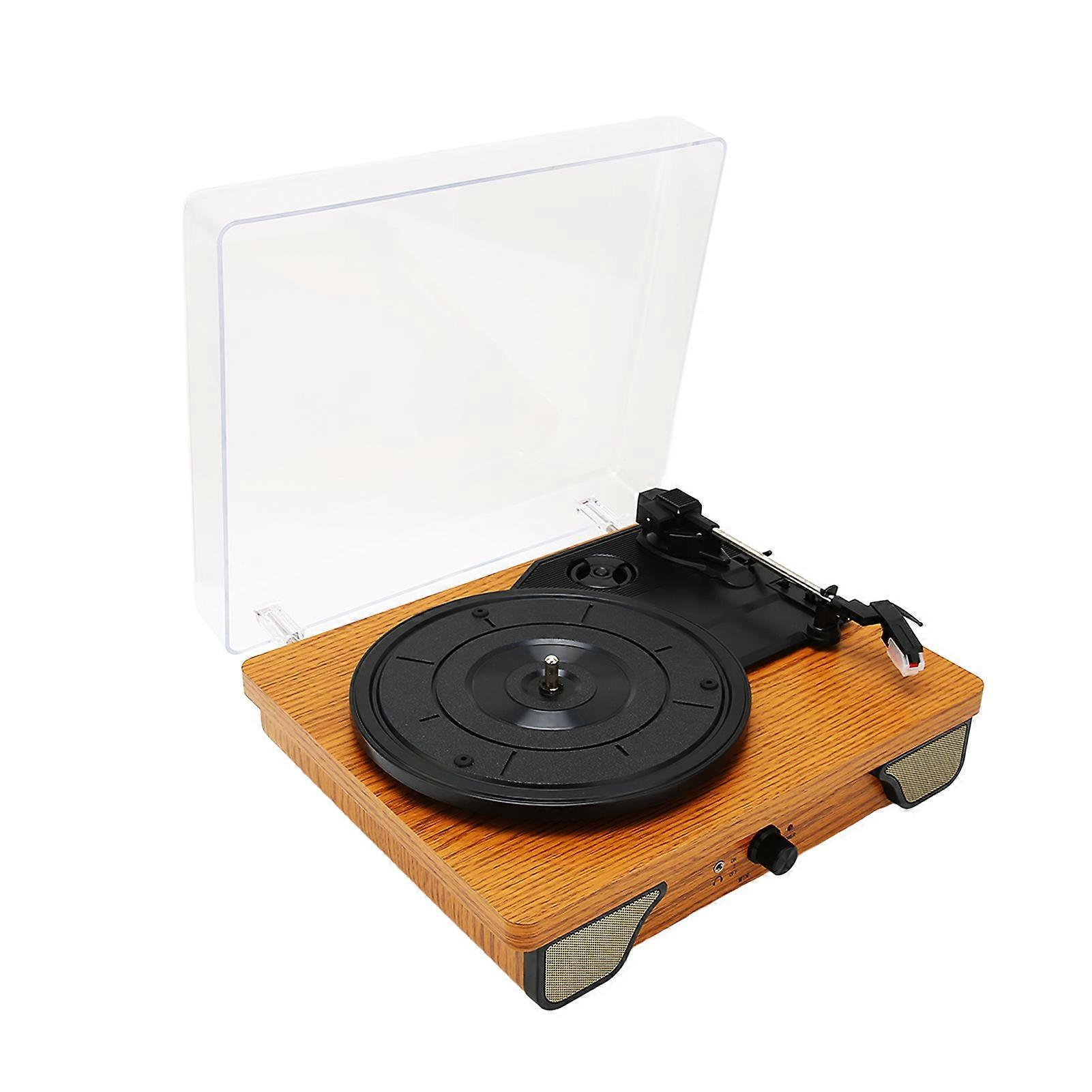 Record Player 3 Speed Bluetooth 5.0 Built in Stereo Speaker Dust Proof Vinyl Turntable Player with Cover