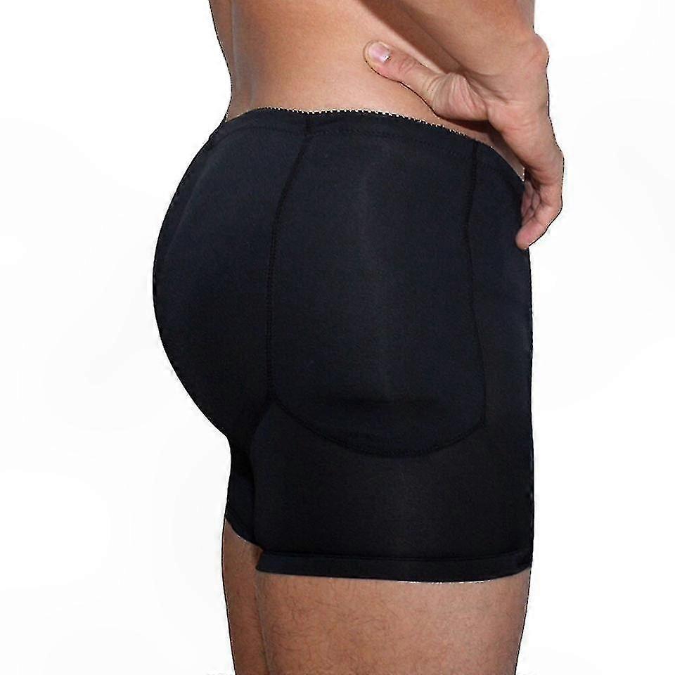 Men's Shaping Boxer Briefs with Removable Pads for Enhanced Buttocks Support and Comfort Fit Quadrangle Design