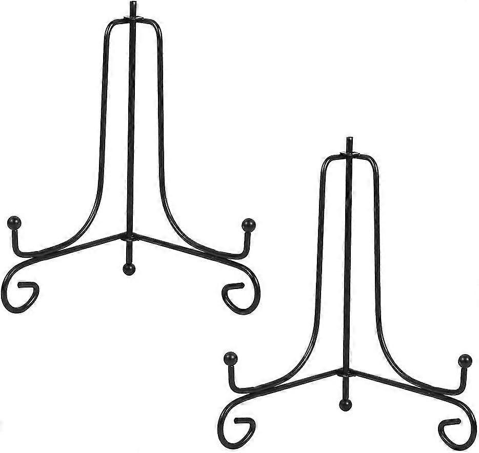 2 Pcs Iron Display Stand,black Iron Easel Plate Display