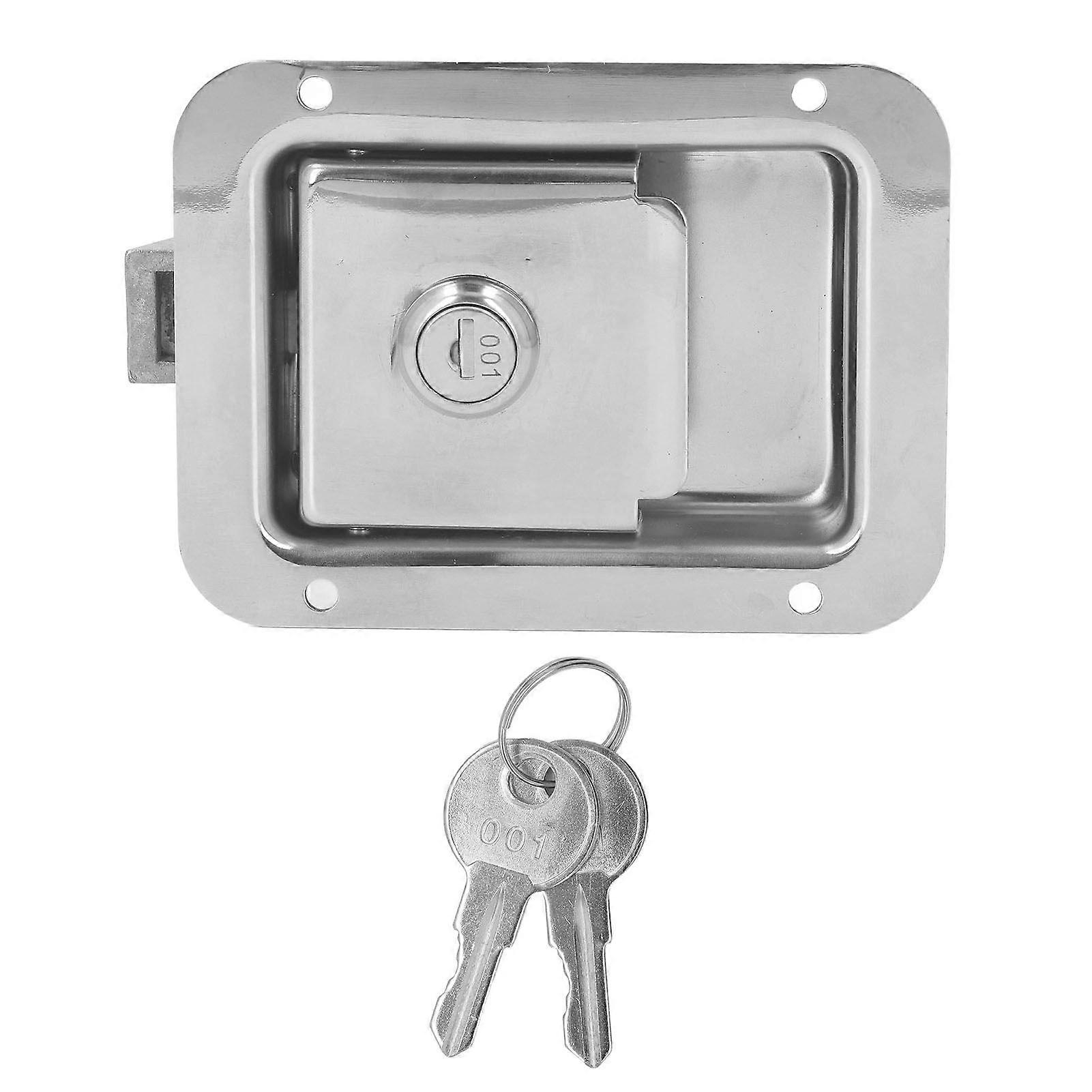 Travel Trailer Lock Stainless Steel Flush Mount Paddle Type Toolbox Lock for Cabinet RV Door