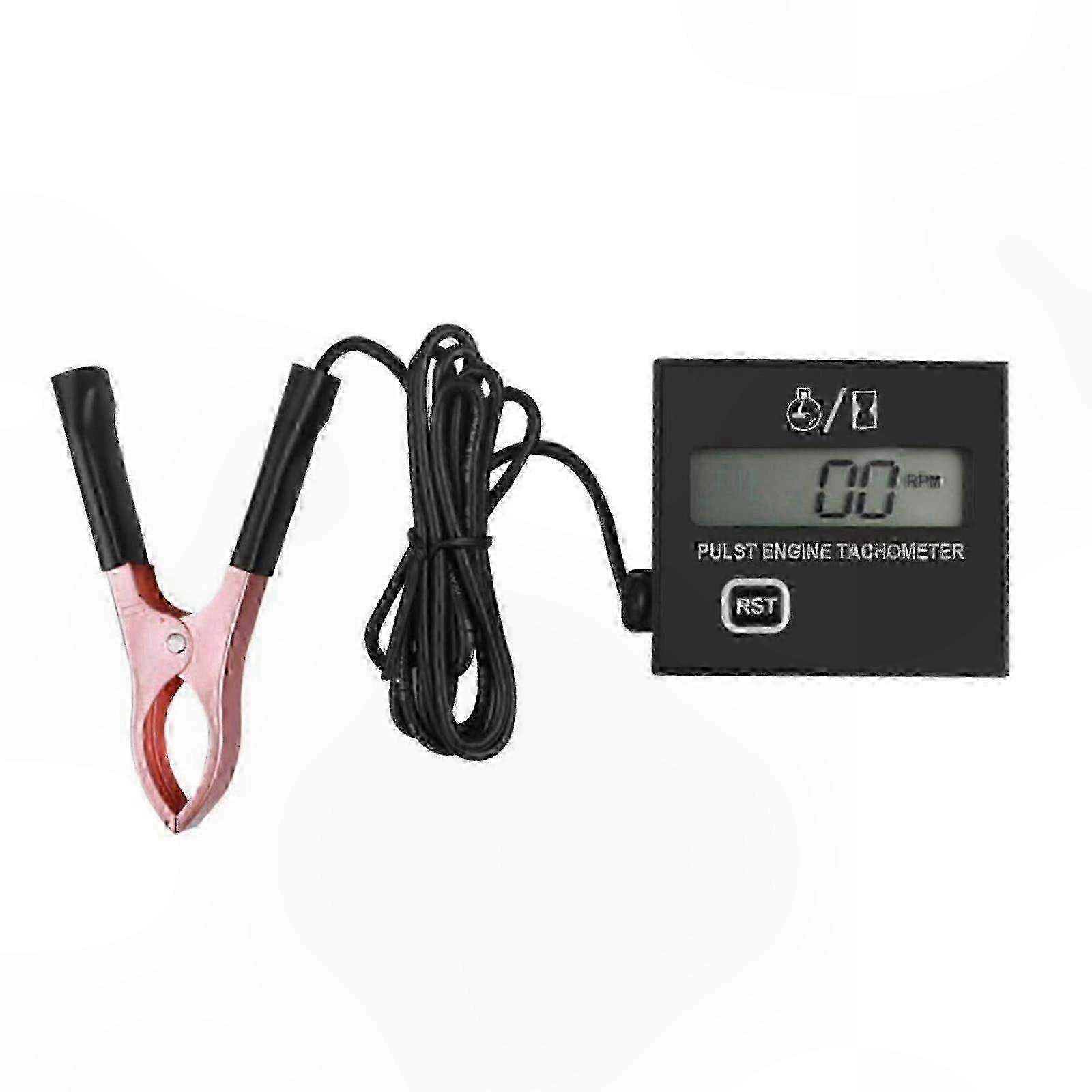 Digital Tachometer with Inductive Sensor and Hour Meter for Outdoor Power Equipment, Replaceable Battery Included