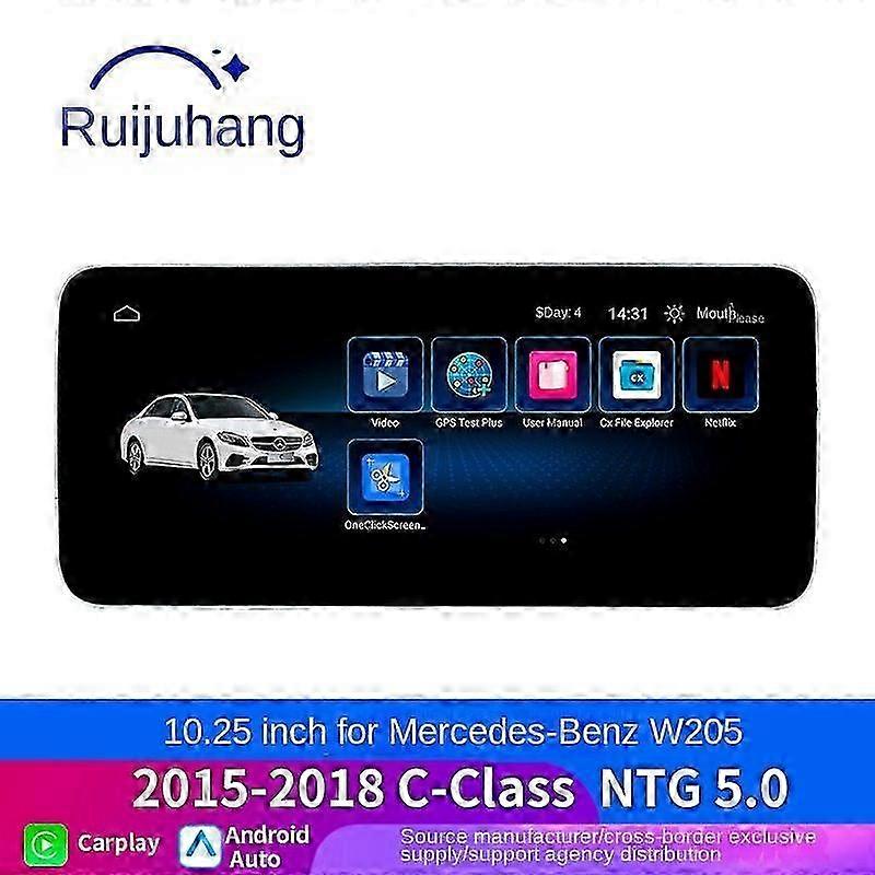 Leitor de carro Android de 10,25 polegadas para Mercedes-Benz W205 2015-2018 C-Class.