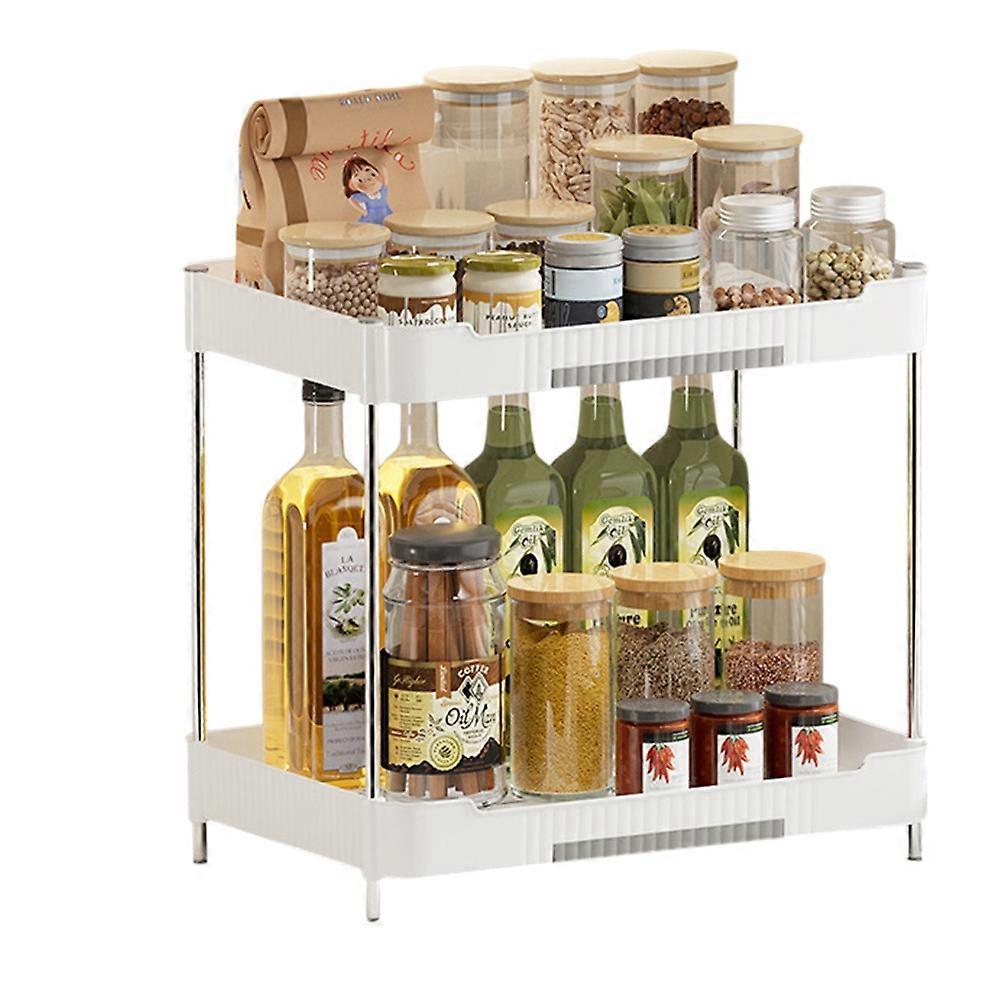 Kitchen Counter Organizer Rack Spice Bottle Storage Shelf, Wide Version