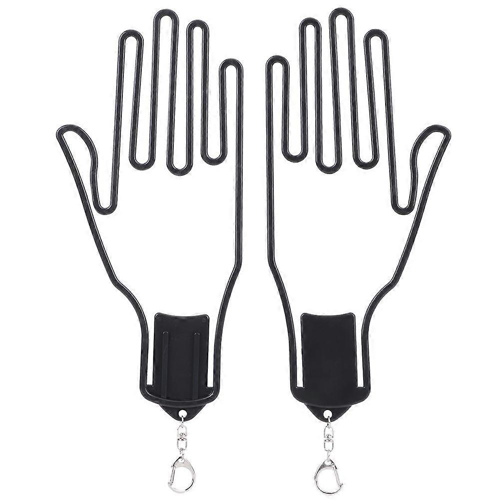 2Pcs Golf Glove Plastic Support Stretcher Bracket Rack Hanger Tool Accessory Supply Black