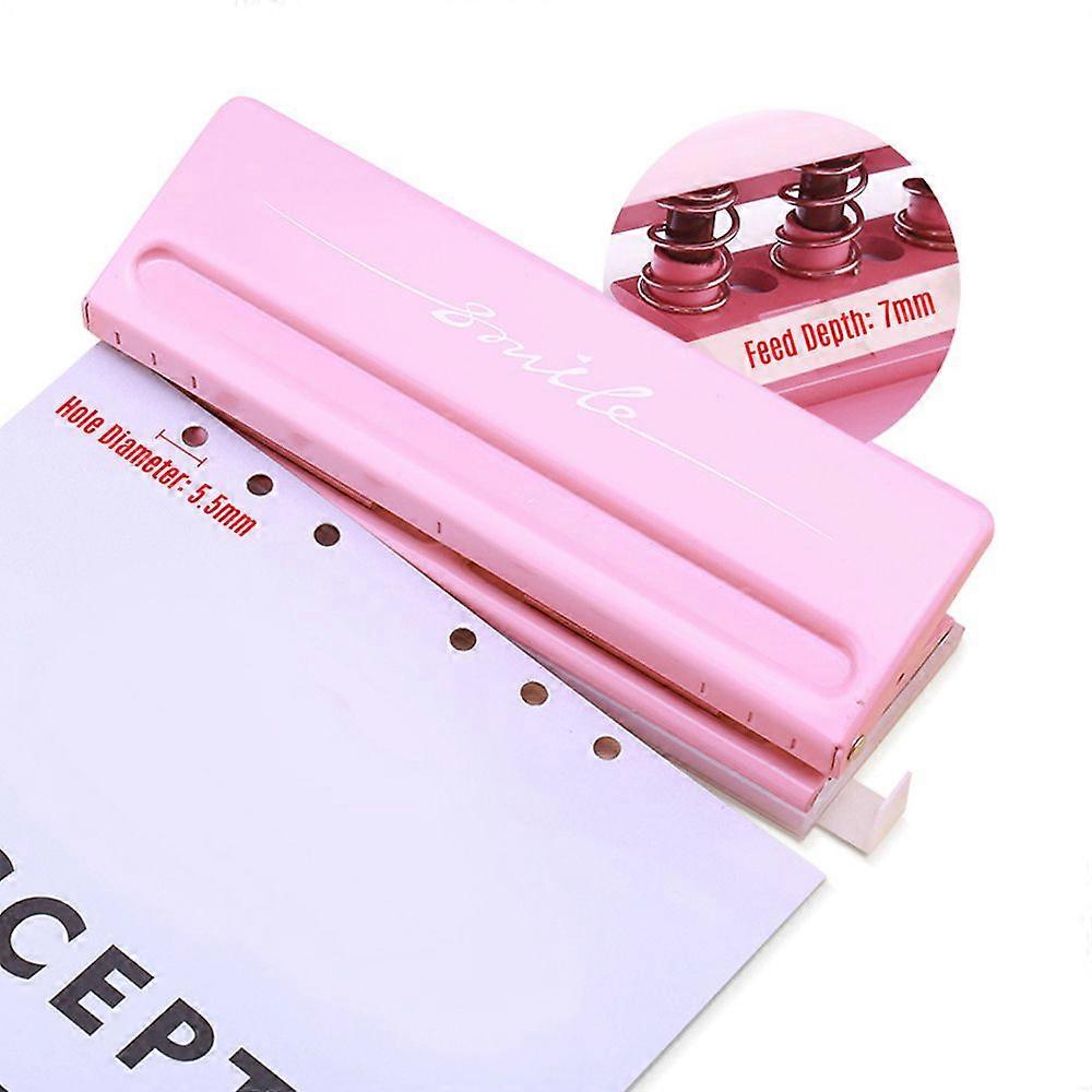 Paper Puncher Adjustable Pitch 6 Holes Loose Leaf Paper Binding Hole Puncher for A4 A5 A6 B7 Paper