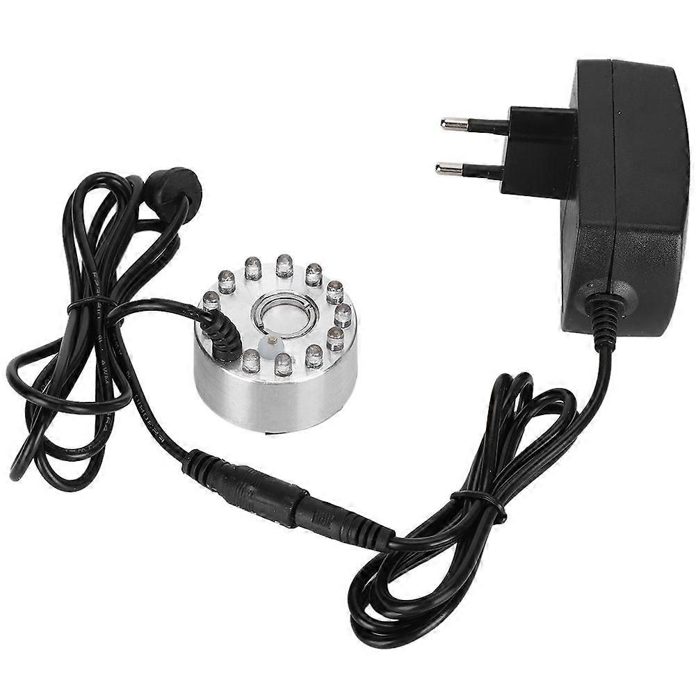 Mini Water Fountain Ornament Mist Fog Maker Atomizer with 12 Lights Landscape DecorationEU Plug 100240V
