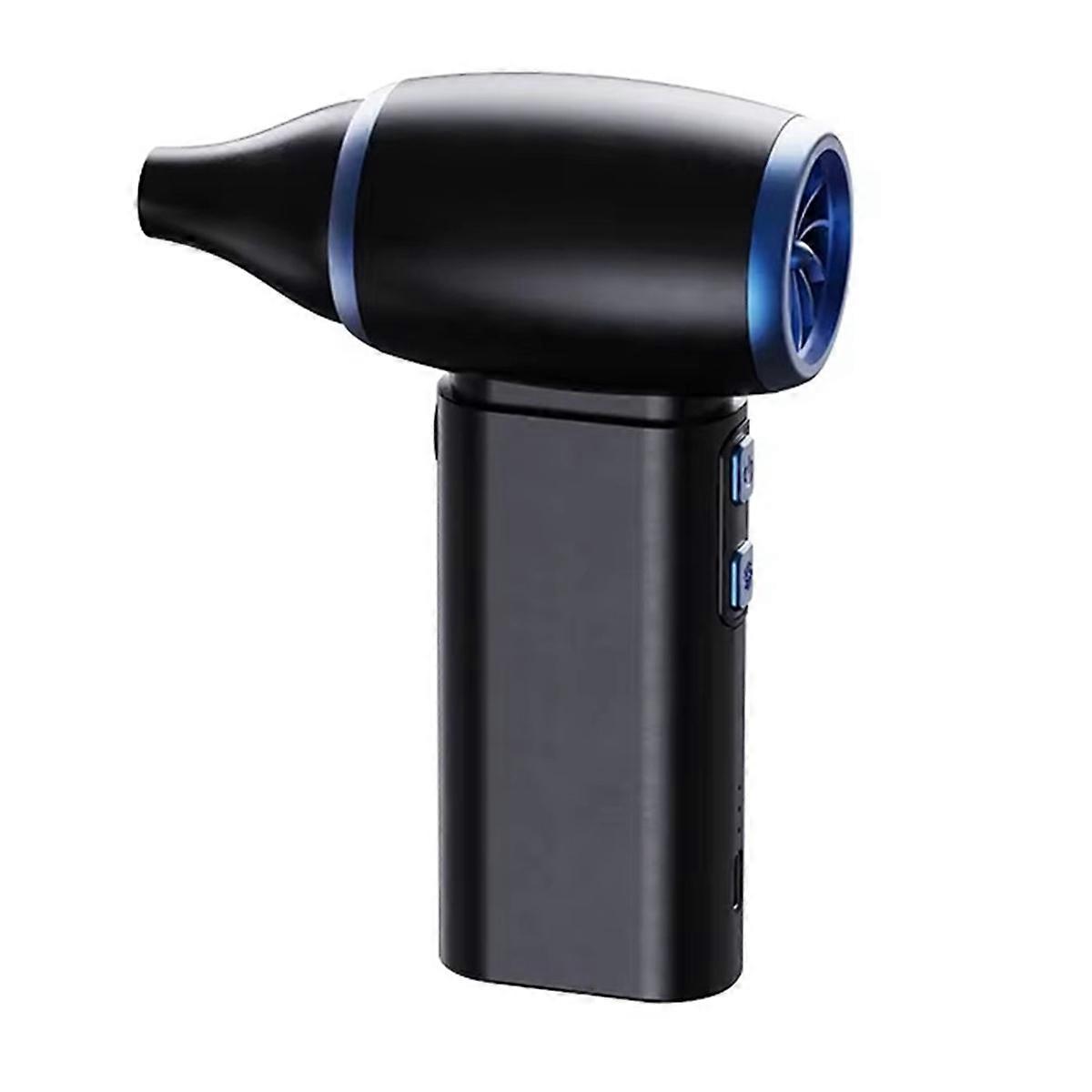 Multipurpose Jet Fan Jet Dry Blower 3 Speeds Leaf Blower Cordless for Cars Computer Keyboards and Outdoor Use Black