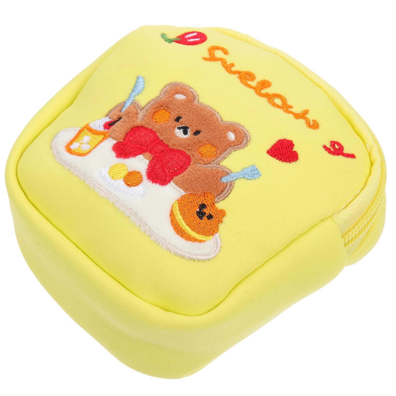 Thin Sanitary Napkin Pouch Girls Period Pouch Rectangular 5.11X5.11In Waterproof 1Set