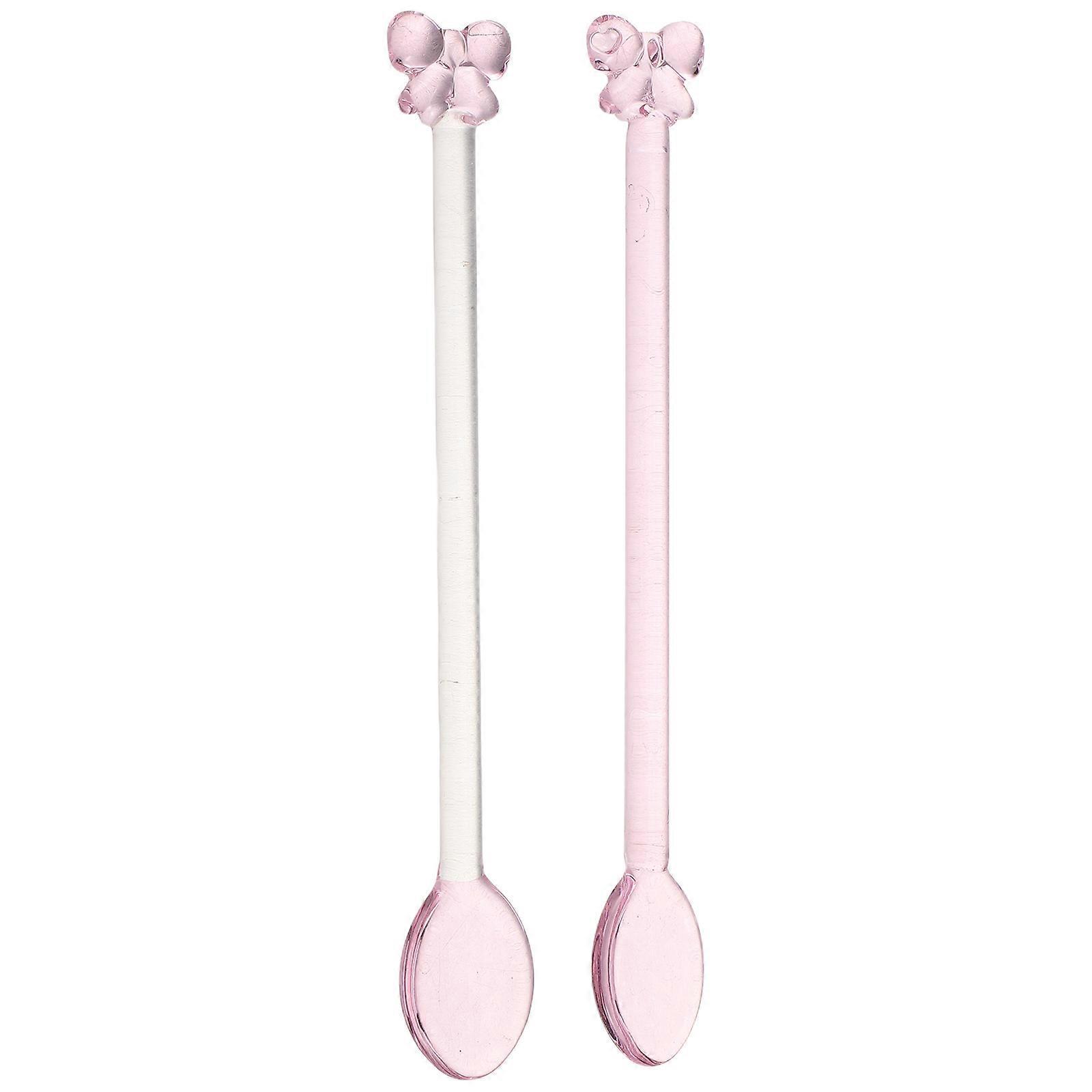 Serving Glass Spoon Kitchen Utensils Baking Resistant for 2Pcs