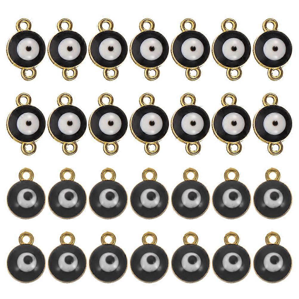 Evil Eye Charms Alloy Charms for Jewelry Making 80Pcs Black