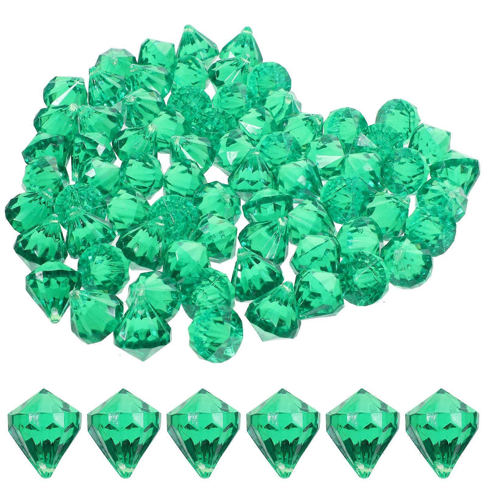 Green Crystal Hanging Pendant for Window Use 3Pcs Acrylic Prism Ornaments