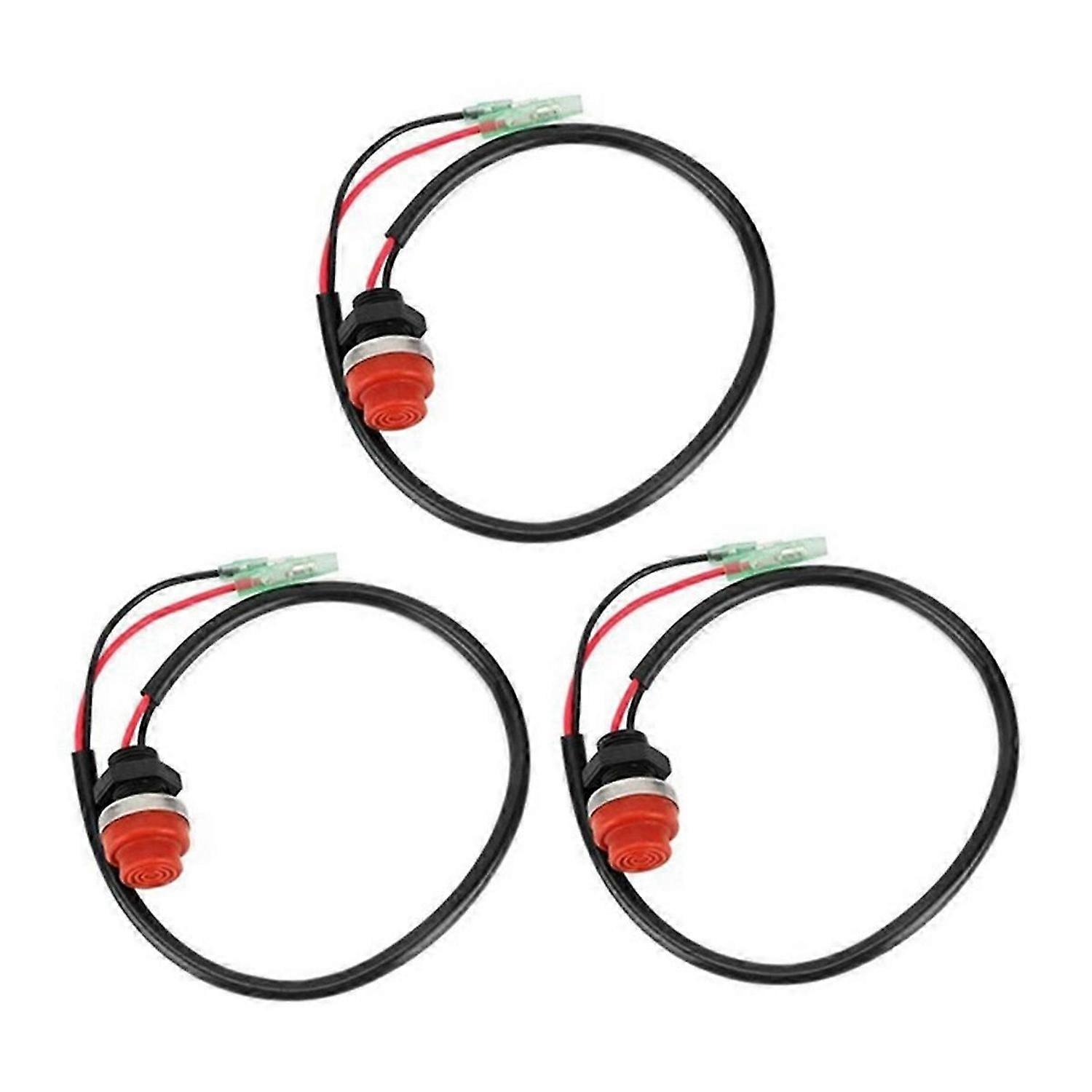 3pcs Universal Boat Outboard Engine Motor Start Kill Switch Keyless Push Button Applicable to All fo