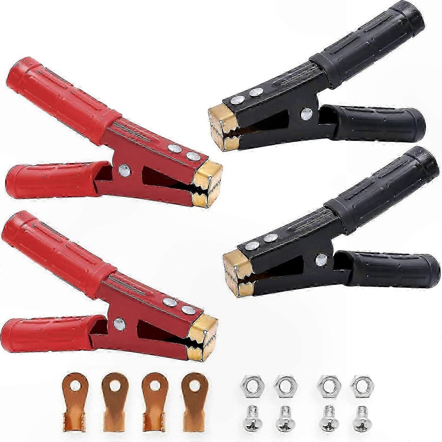 Heavy-Duty Copper Clamps for Battery Jump Start, 1000A Jumper Cable Ends (4 Pack) - Robust and Secure Connection Tool