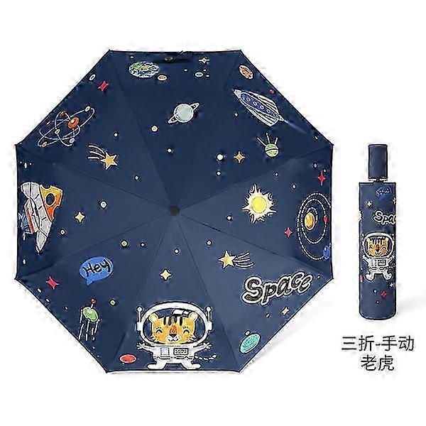 Children's Folding Travel Parasol, Strong and Portable - Windproof, UV Protection, Automatic Open/Close, Lightweight