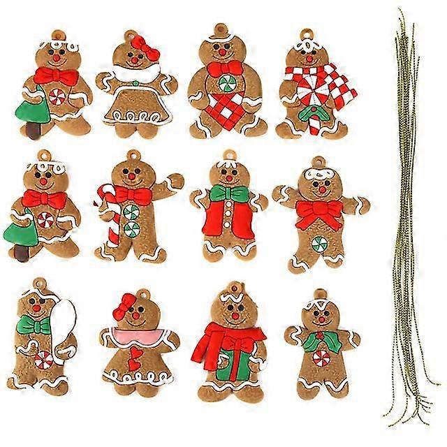 Mini Gingerbread Man Ornaments Plastic Gingerbread Man for Tree Hanging Decorations navidad 2022 novedades