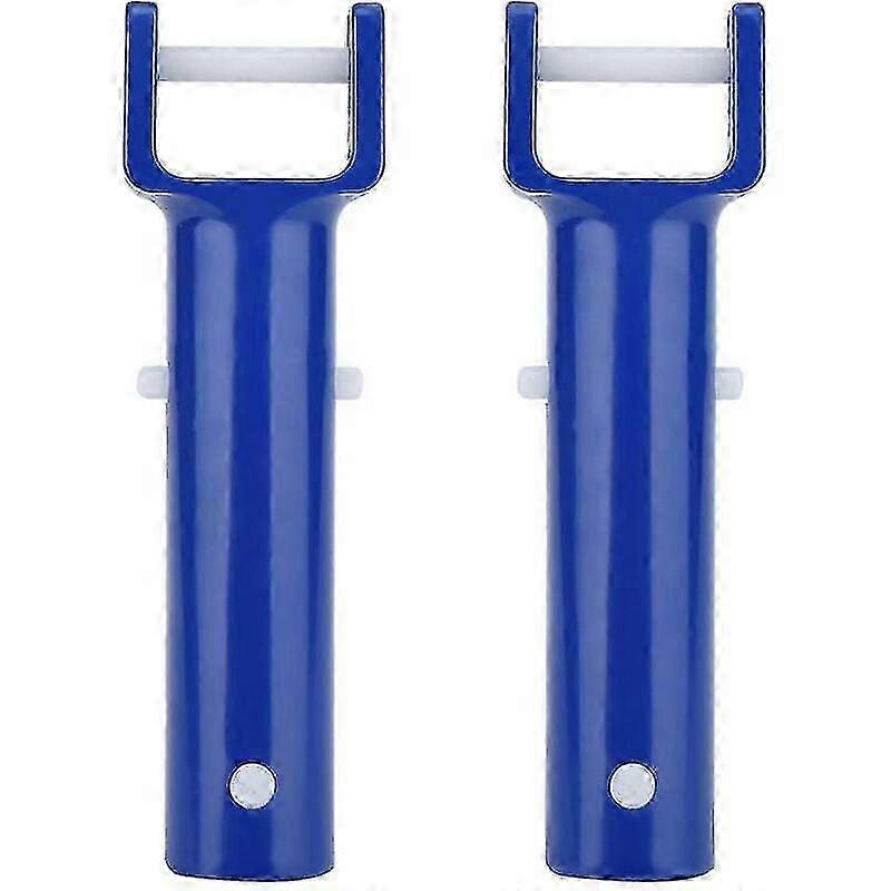 2pcs Blue Pool Handle V Shape Clip Brush Head Replacement Handle For Swimming Pool Accessories