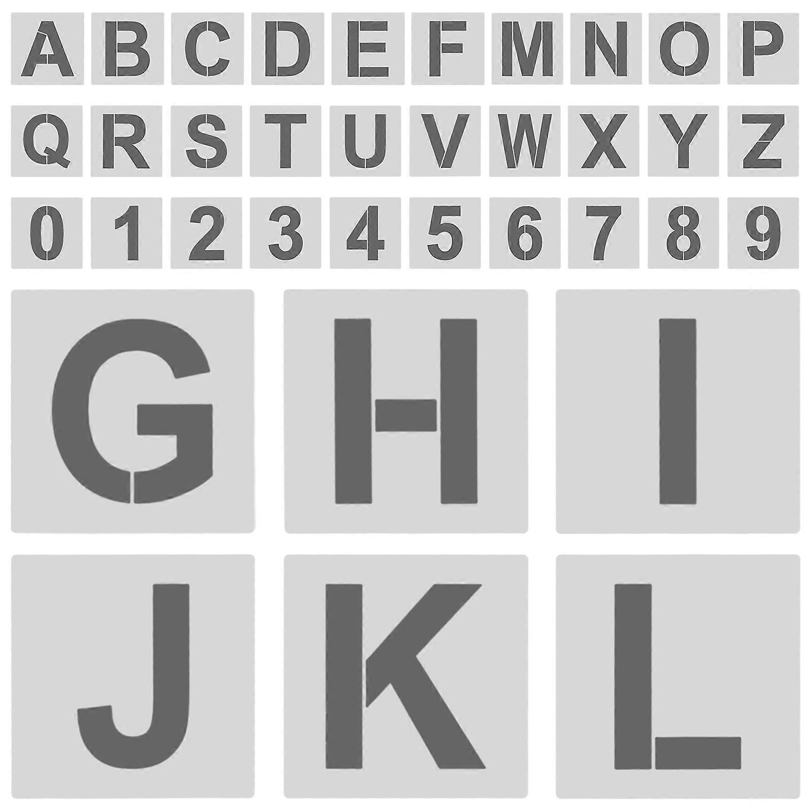 Alphabet and Number Stencils Reusable Plastic Art Craft Stencils for Kids Creative Projects 3.03X3.03X0.04IN Educational Activities 1Set