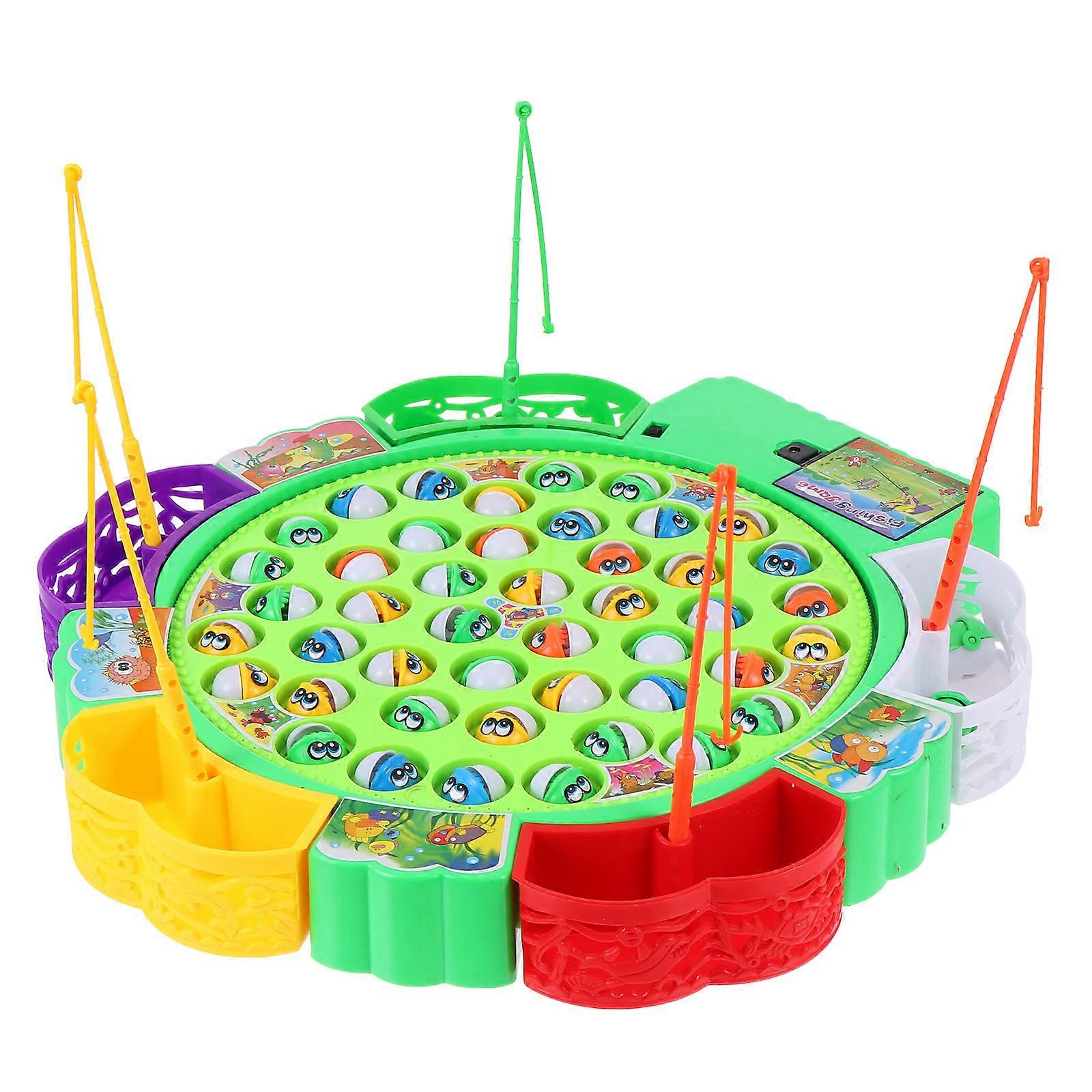 Fishing Game Play Set Round Toy for Family Time Multi Plastic Rotating Concentration Cultivation 1Set