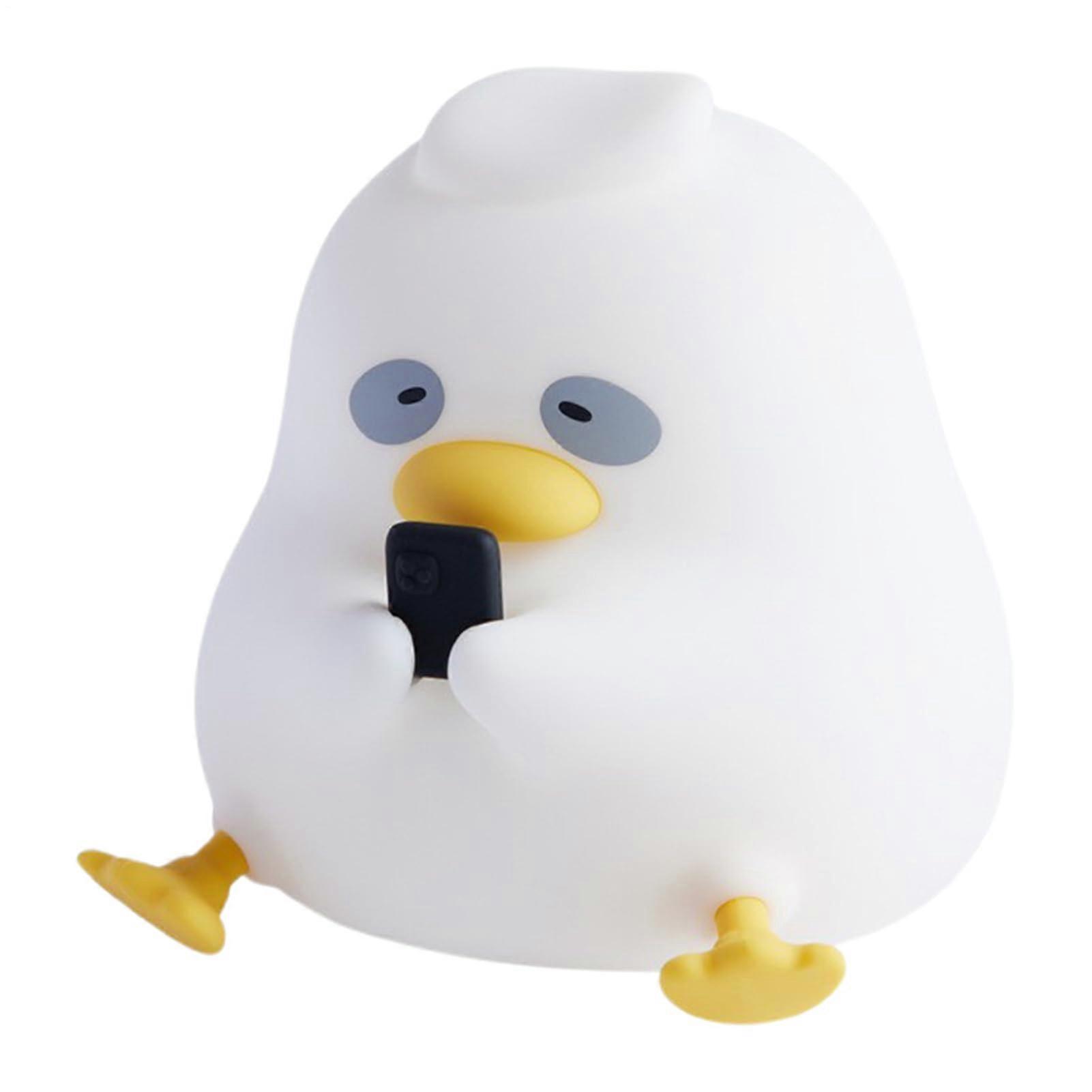 Duck Night Light Silicone Lamp - 3 Dimmable Levels Rechargeable Nursery Decor, 1200mAh Battery, 30-Minute Timer for Kids