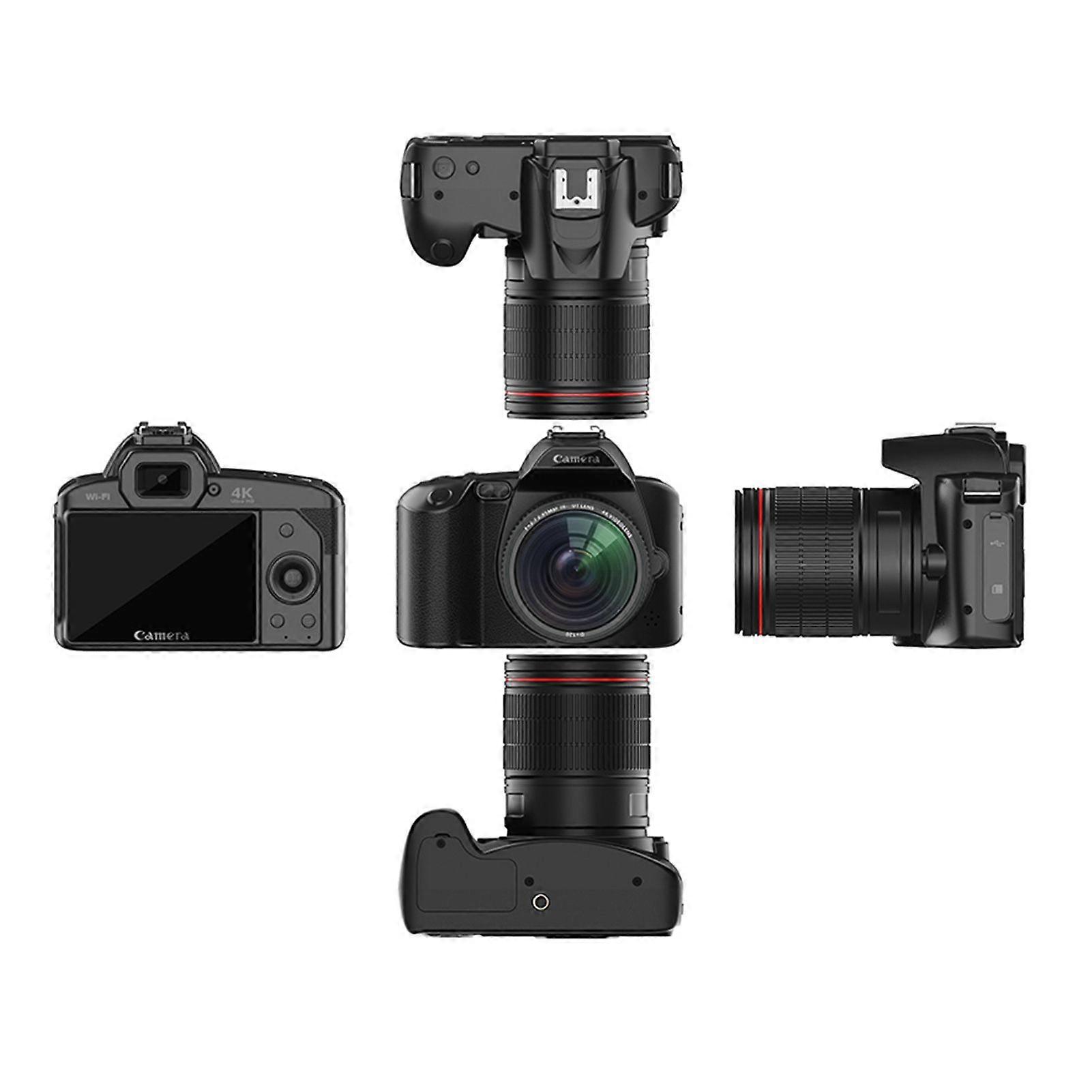 4K Digital Camera WiFi Digital Video Camera 64MP Dual Lens 3 Inch IPS Screen 16X Anti-Shake Zoom Night Vision Built-in Battery Beauty Filters with Ext