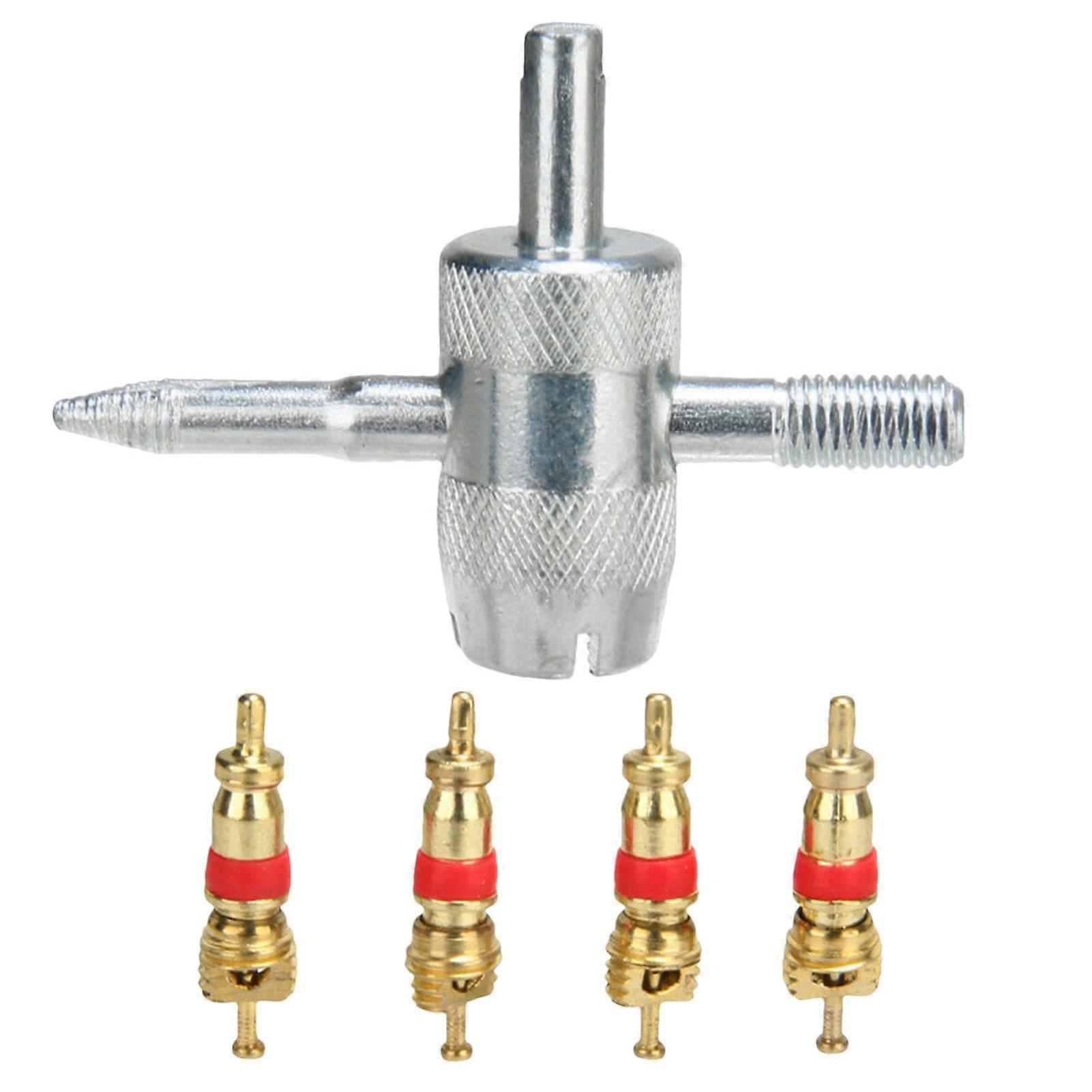 Core Removal Tool Tire Valve Stem Removal Tool Multipurpose Valve Core Set Tire Kit For Car And Motorcycle