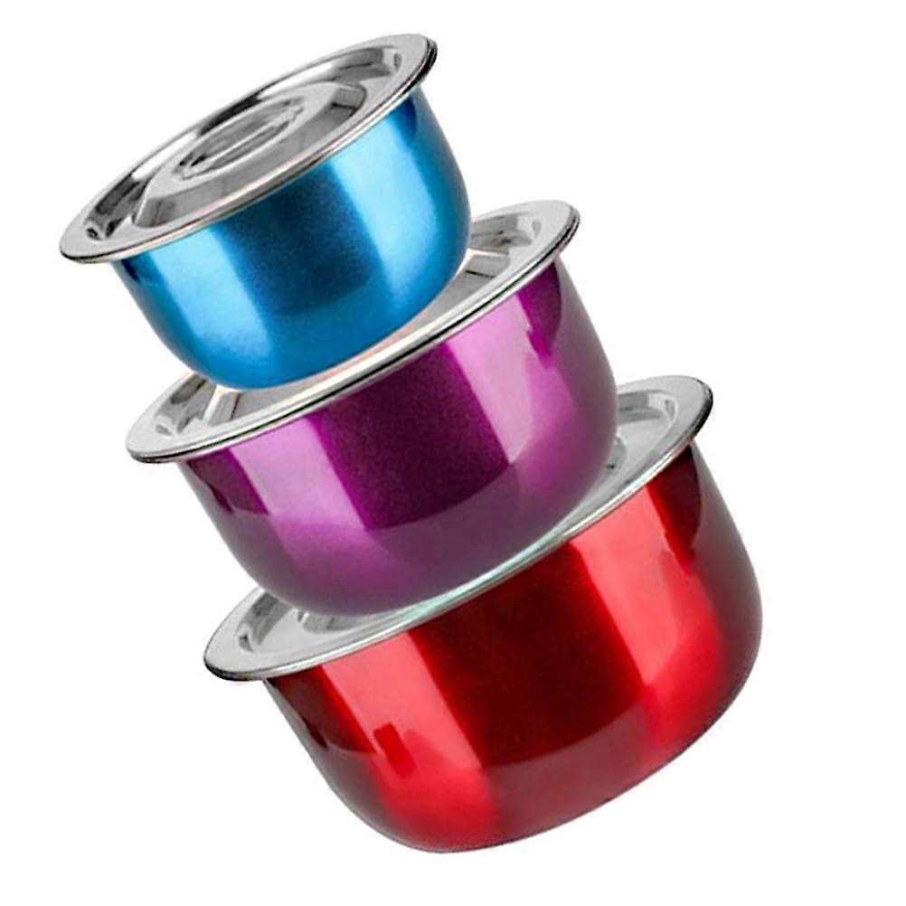 Nesting Bowl 3Pcs Stainless Steel Colorful for Kitchen Serving