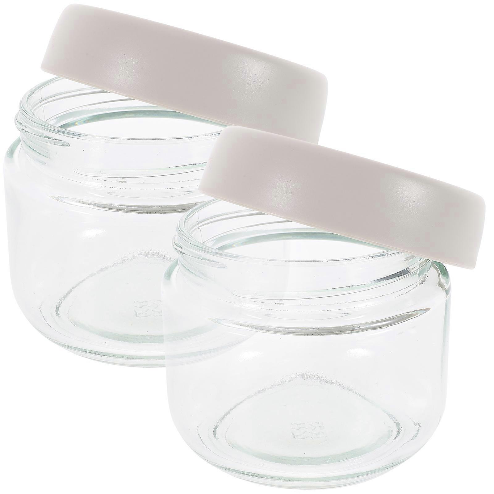 Kitchen Storage Jar for Grain Storage 2Pcs Glass Container with Lids
