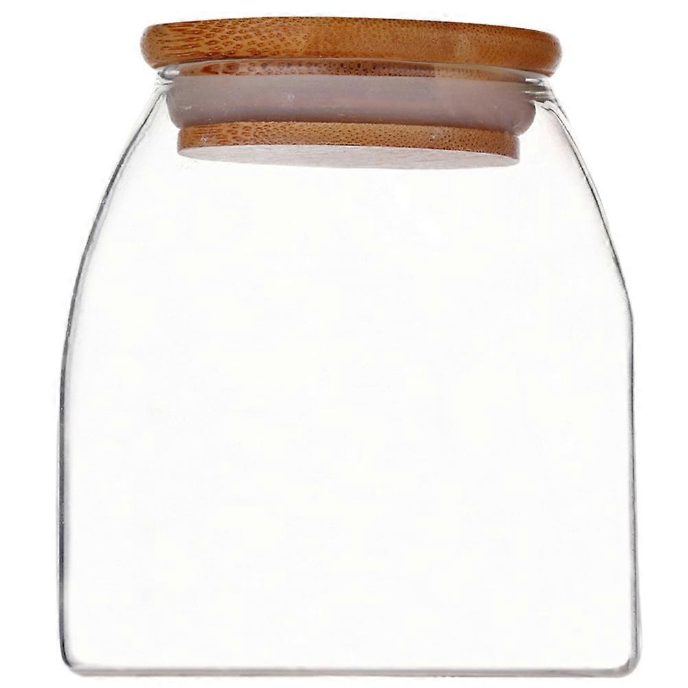 Transparent Glass Food Jar Kitchen Container for Tea Storage 2Pcs