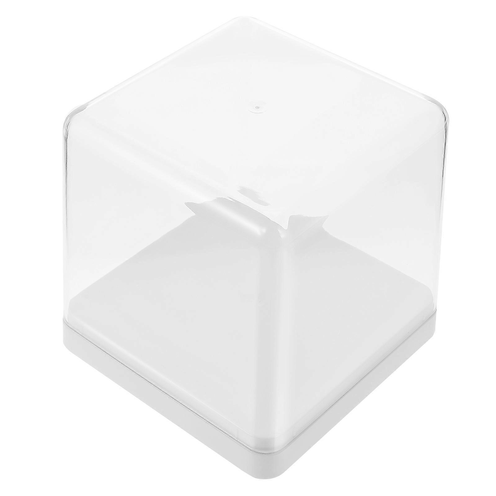 White Acrylic Display Case for Storage Use 2Pcs Clear Display Box