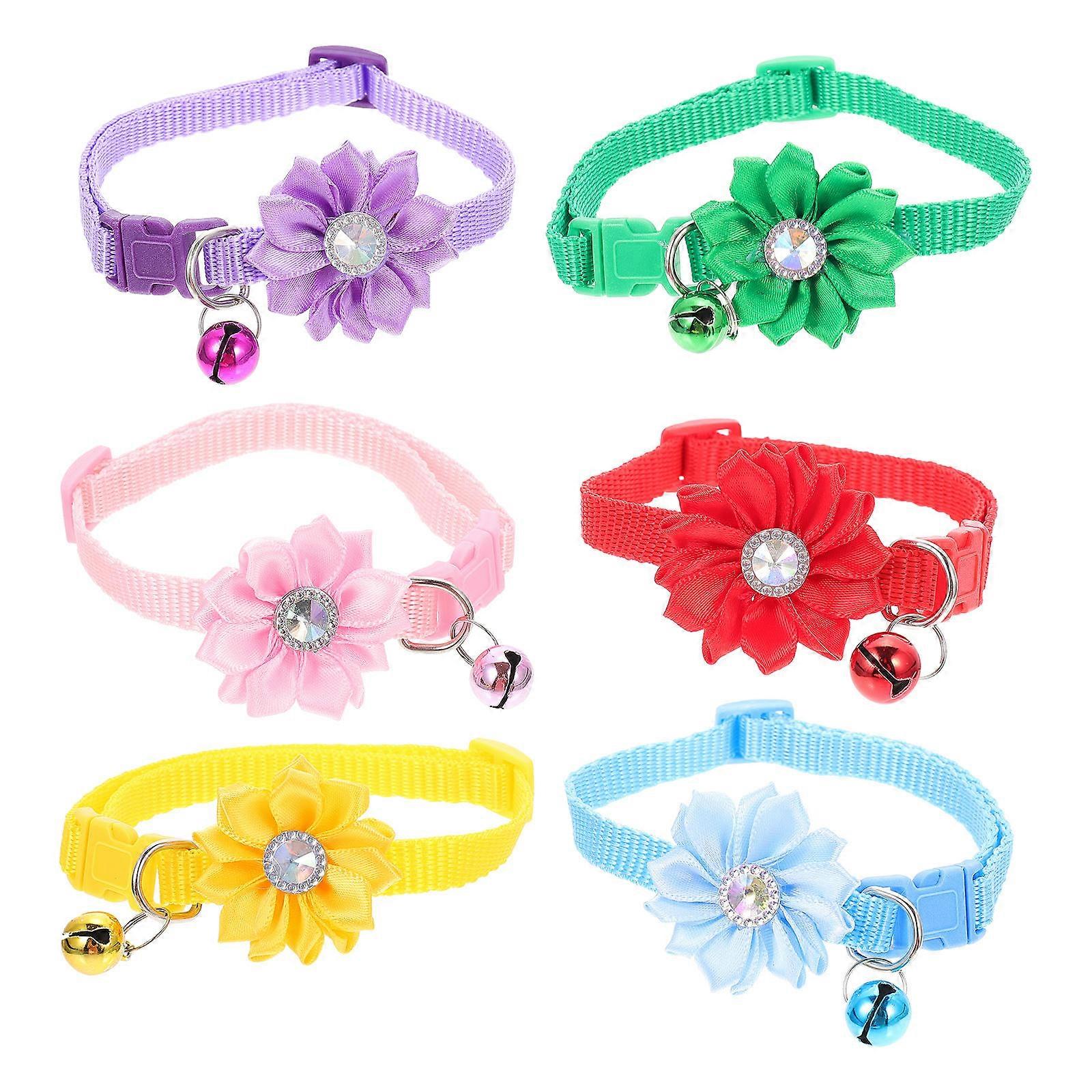 Decorative Kitten Collar Flower Design for Decor 18Pcs with Bell Included