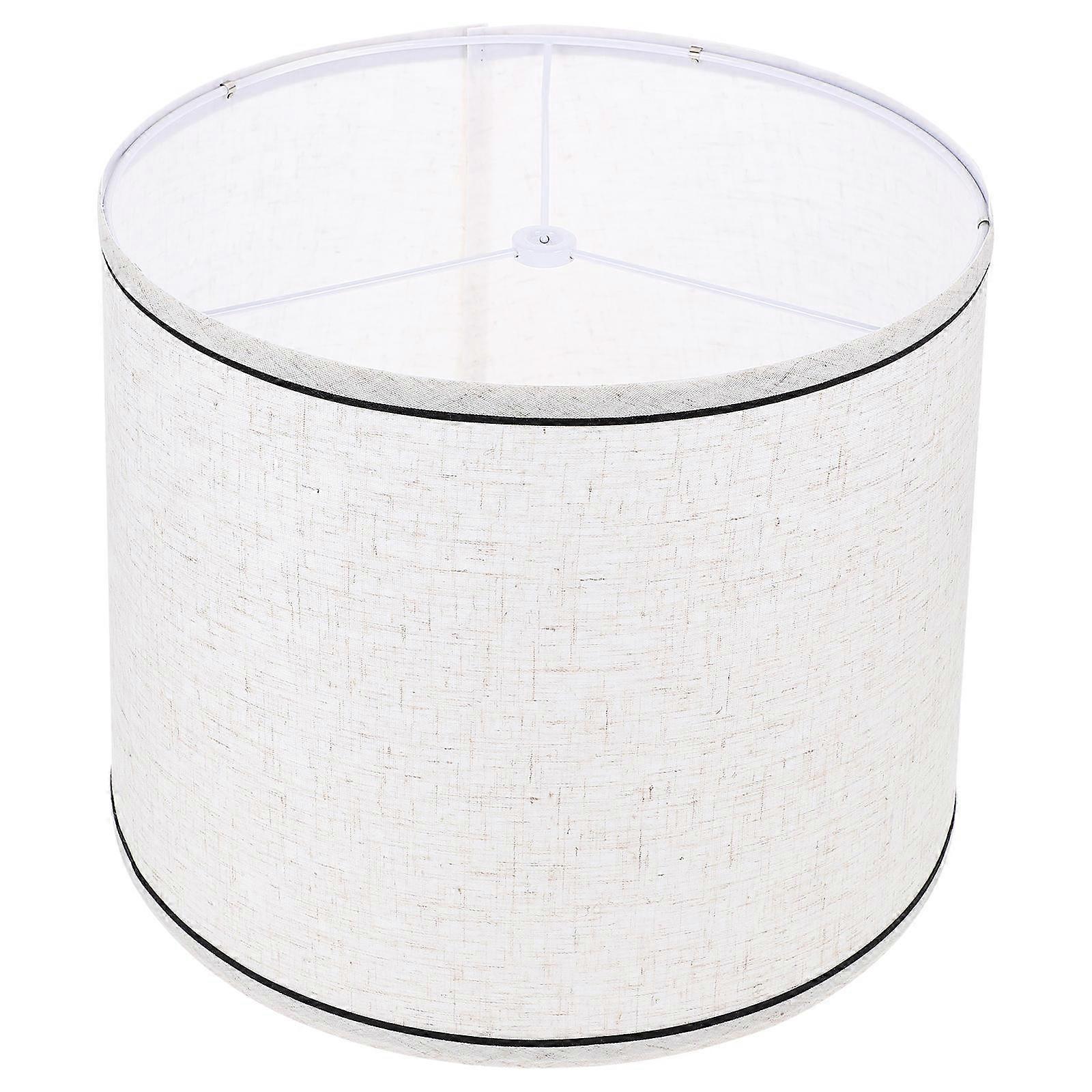 Round Linen Lampshade Table Lampshade Decorative Ceiling Lamp Cover Household Lampshade Replacement Light Transmission 1Set