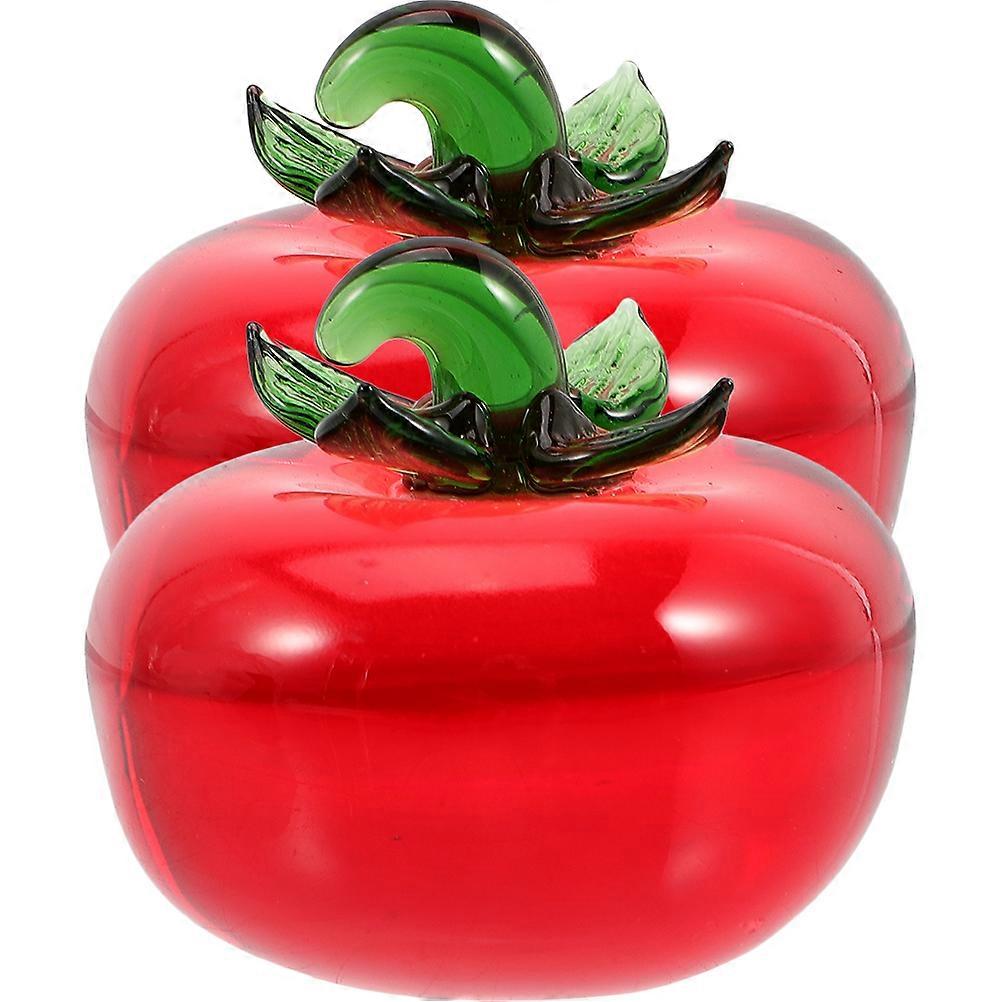 Red Crystal Desktop Persimmon Ornament for Decorative Home Use 6Pcs