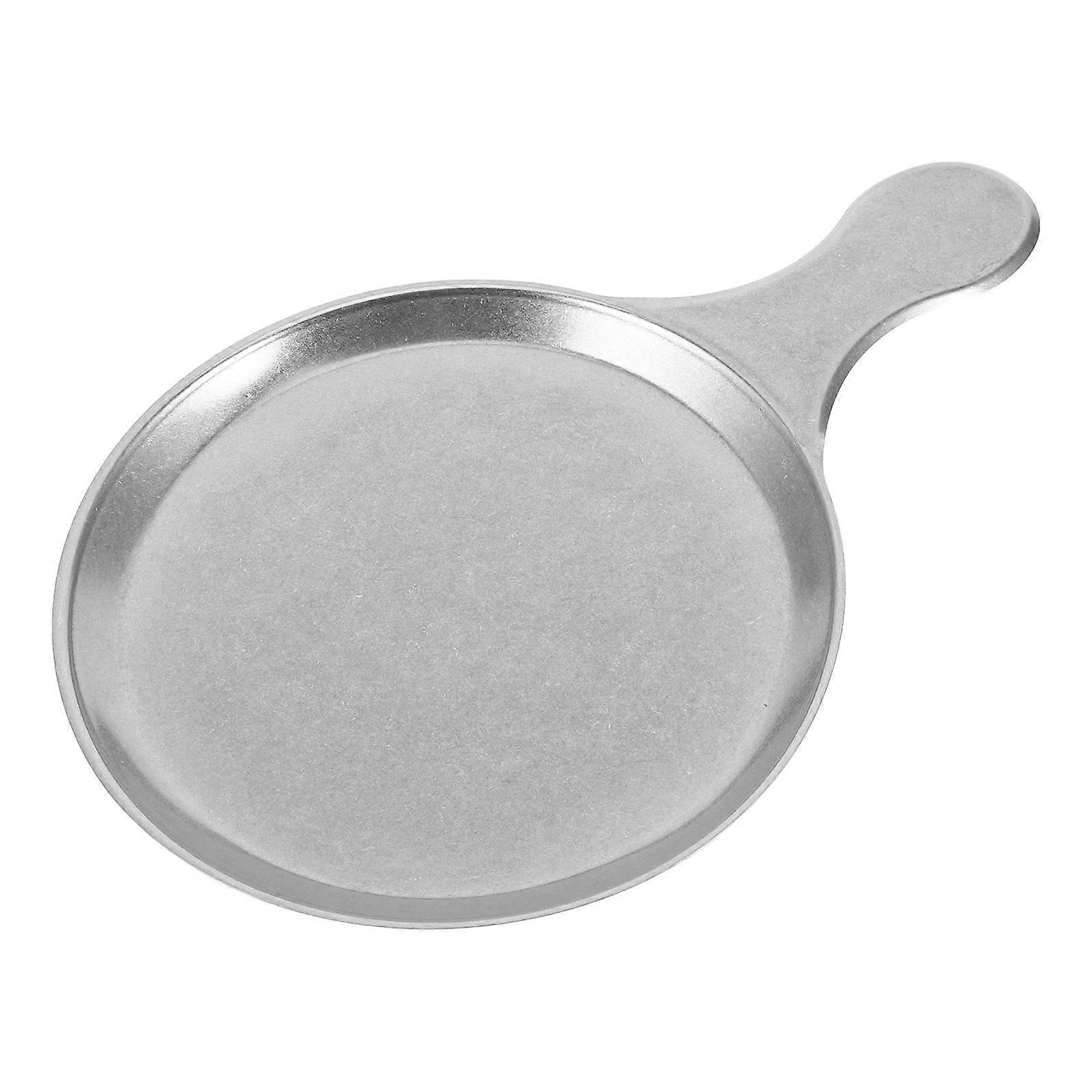 Stainless Steel Steak Plate for Serving 2Pcs with Convenient Handle Included