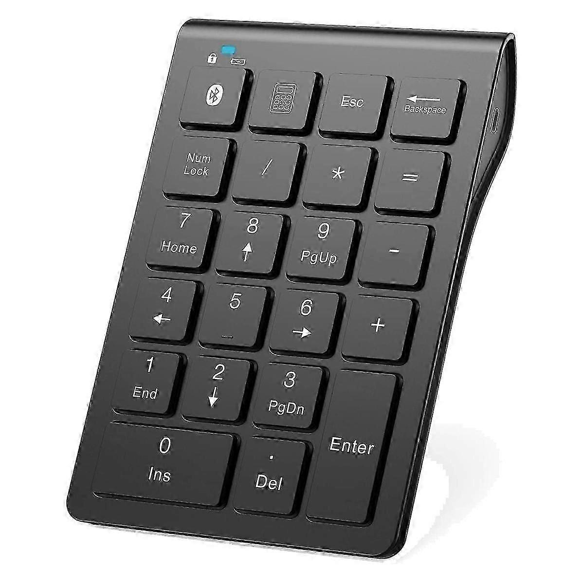 Wireless Bluetooth Number Keypad, 22-Keys Portable Slim Numeric Pad suitable for Laptop Computer, PC, Deskto