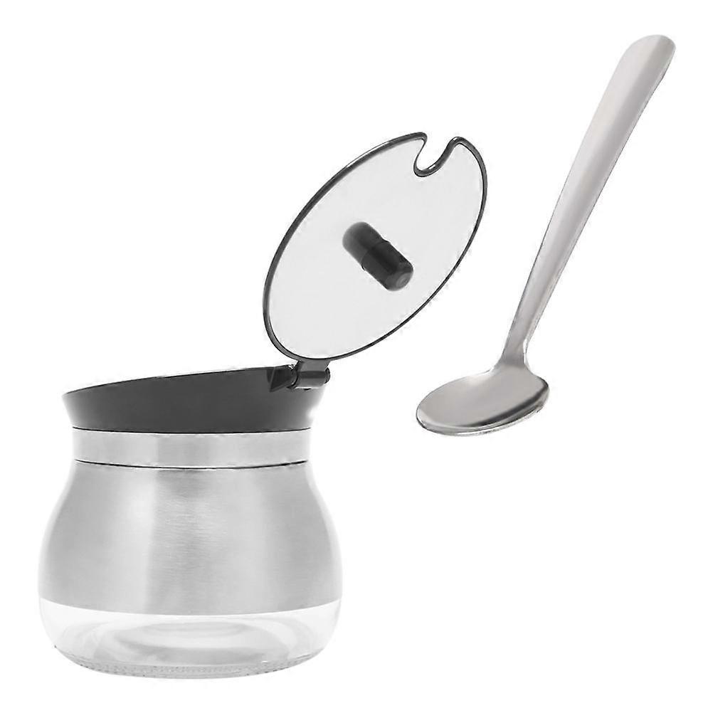 Portable Spice Container Practical Glass Condiment Bottle Kitchen Organization 9x9cm Reusable Silver 1 Set