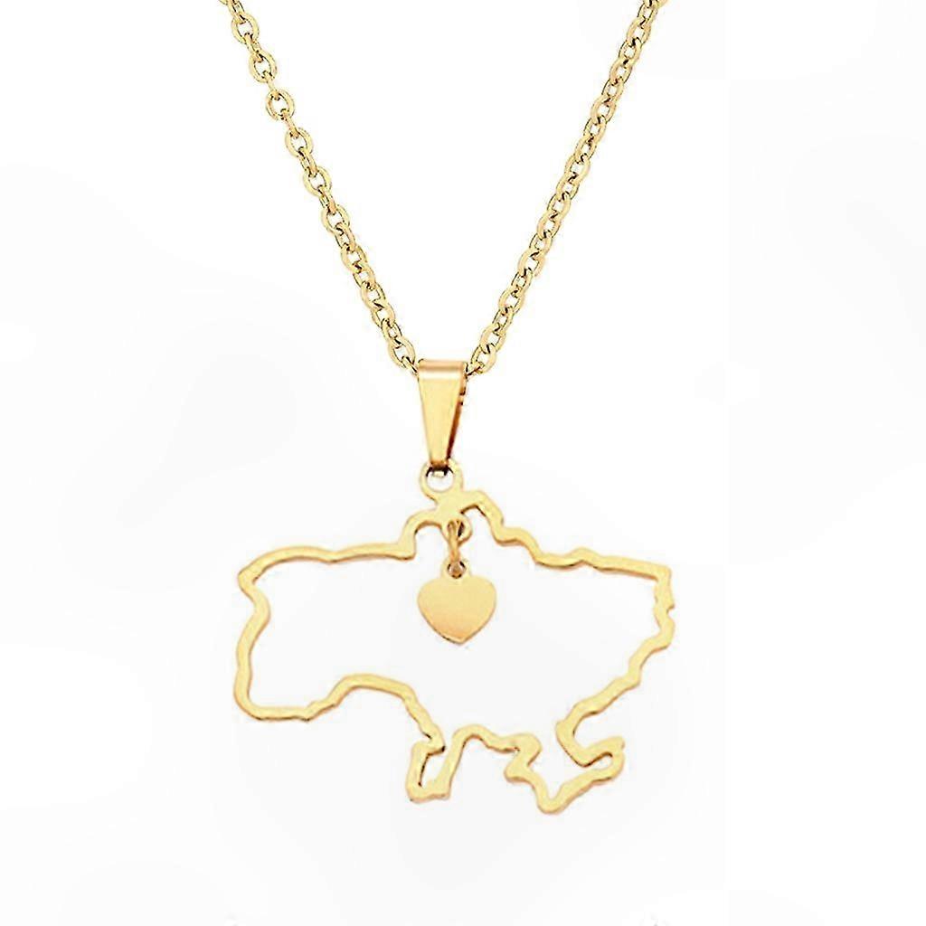 Stainless Steel Heart-Shaped Necklace with Outline Map Design for Women and Girls Perfect for Gifting