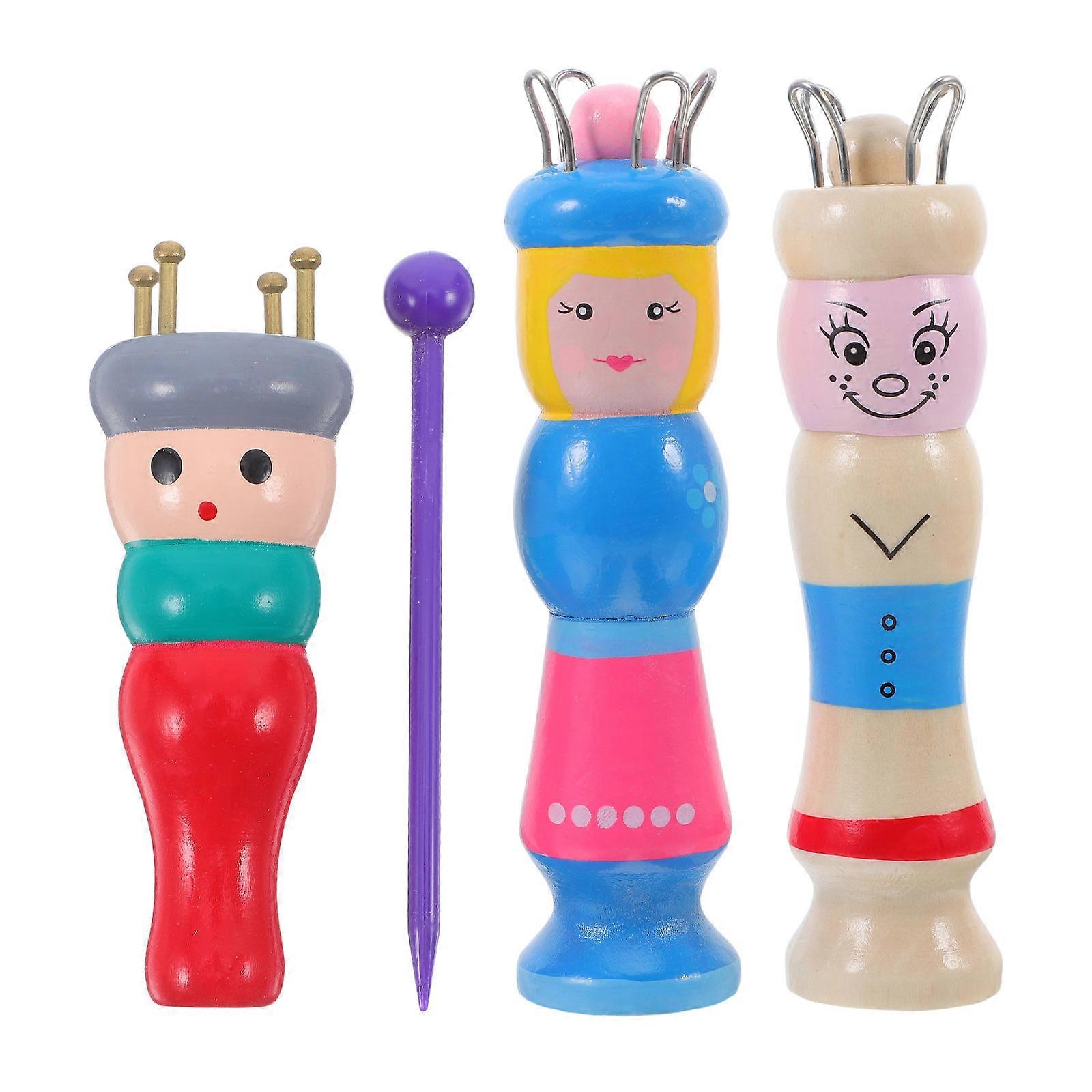 Wooden Doll Knitting Tool Set for Kids with 9Pcs for Family DIY Projects