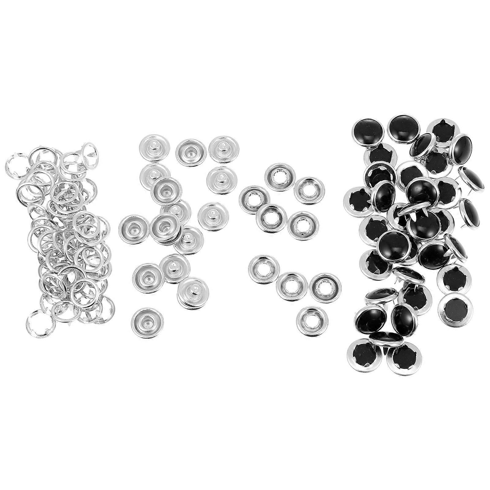 DIY Five Claw Snap Button Black Sewing Snap Buttons Kit 250Sets