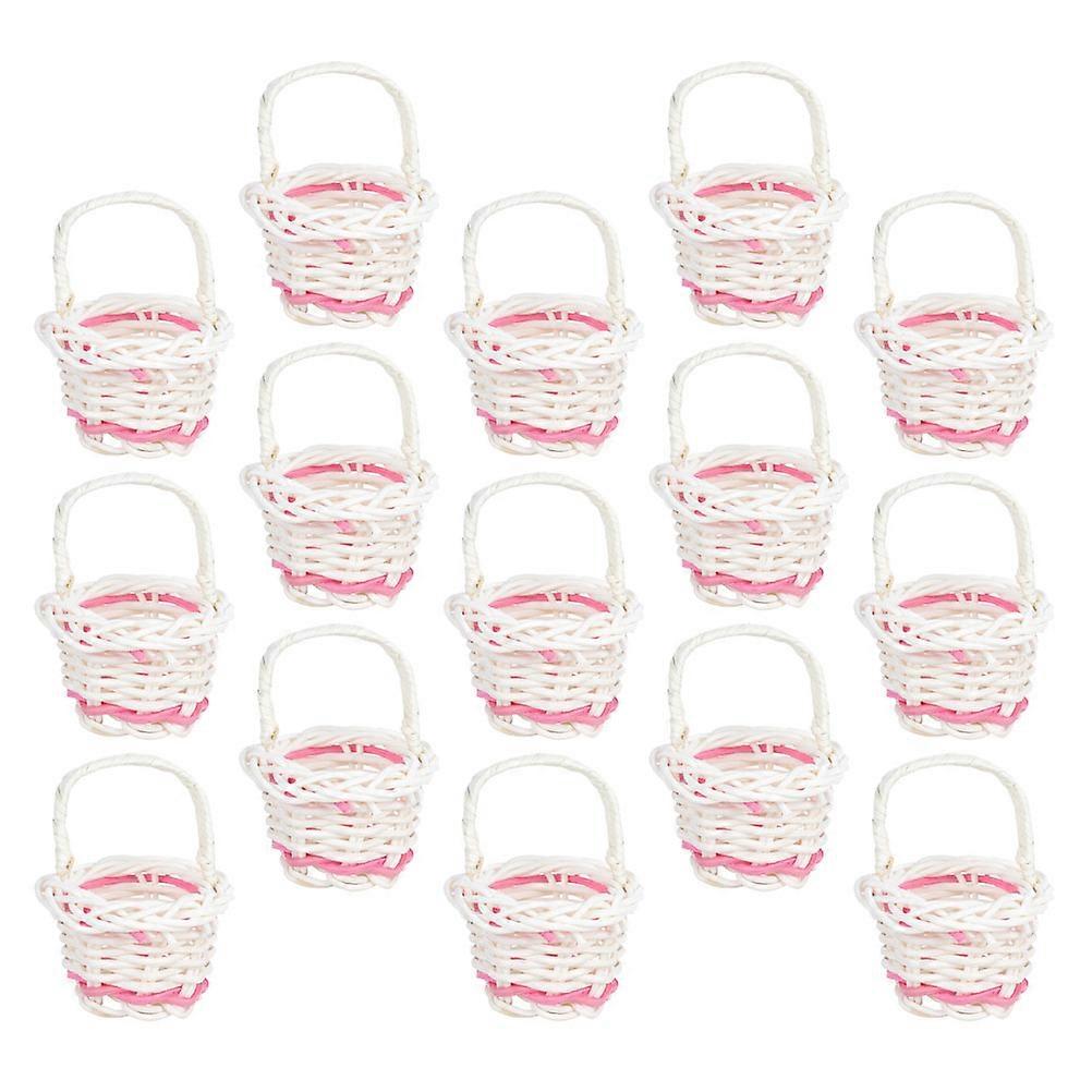 Small Basket Mini Woven Basket for Decor 60Pcs White
