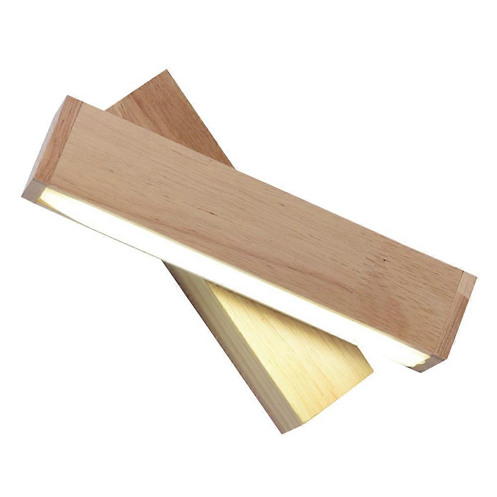 White Solid Wood Lamp for Study Room 2Pcs Nordic Rotating LED Wall Light