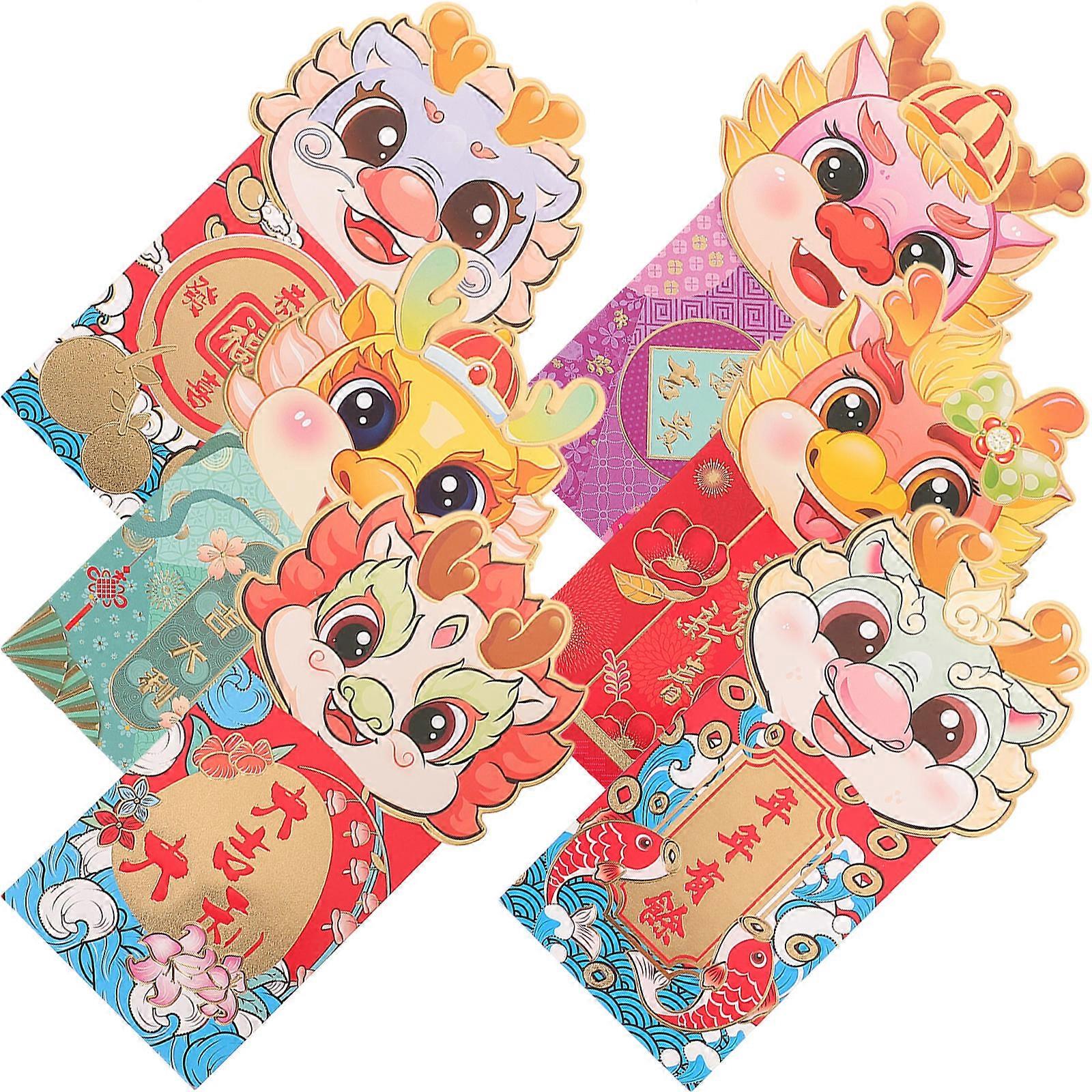 Paper Red Envelopes For Festive Celebrations Gift Storage 48 Pcs Cartoon Look Rectangular Assorted Color Bringing Joy