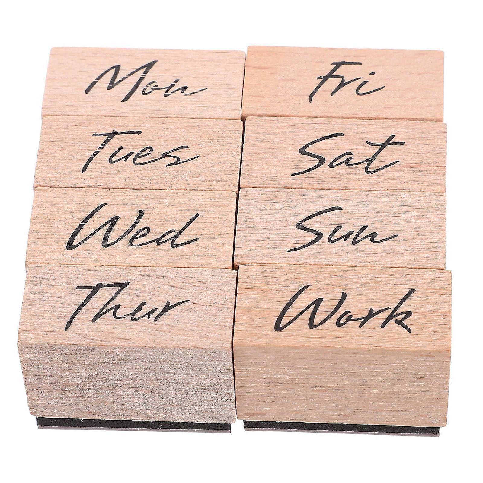 Week Stamper Wood for Crafting 2Sets Multi-Function Scrapbook