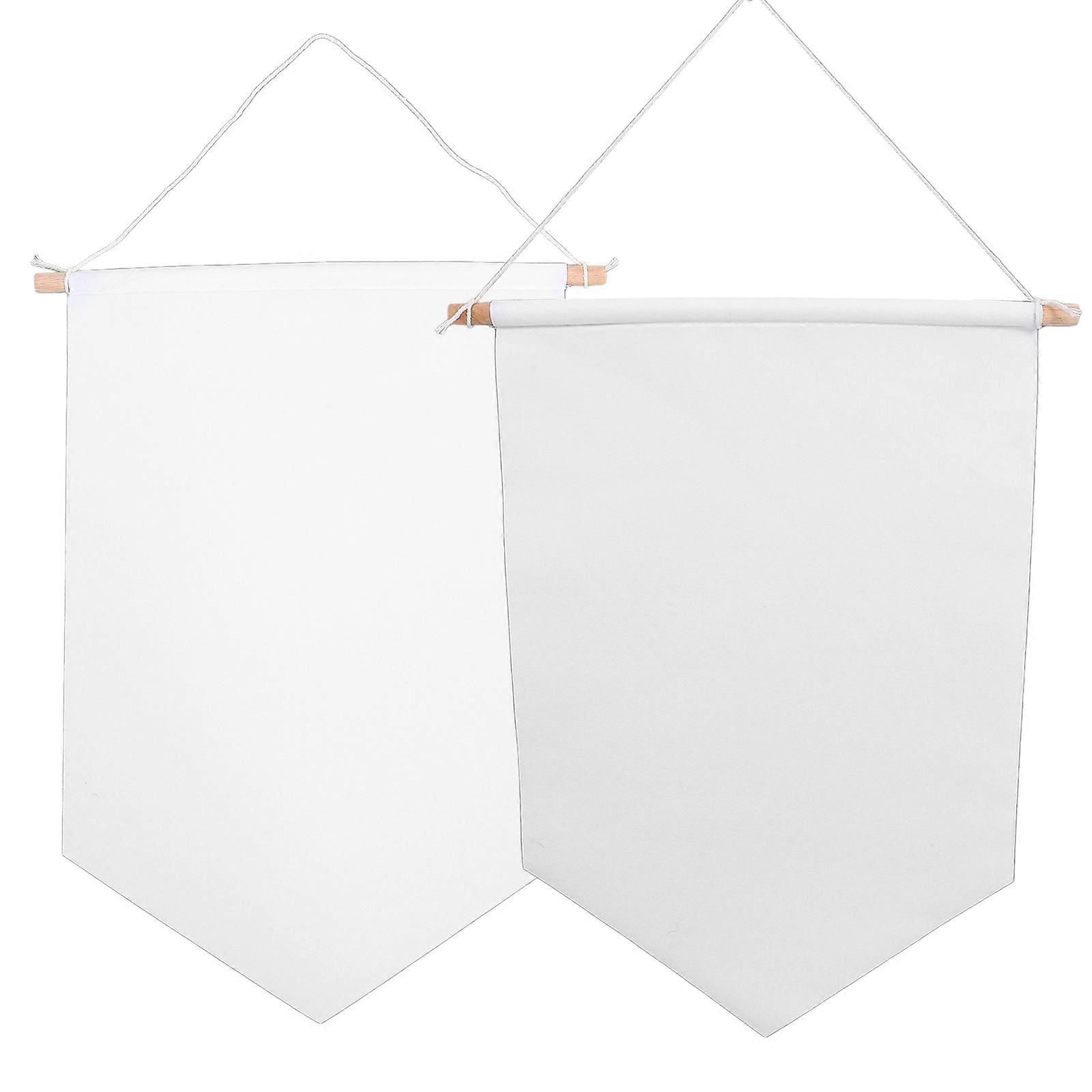 Garden Flags DIY Garden Flags for Decor 4Pcs White Plain Canvas Hanging